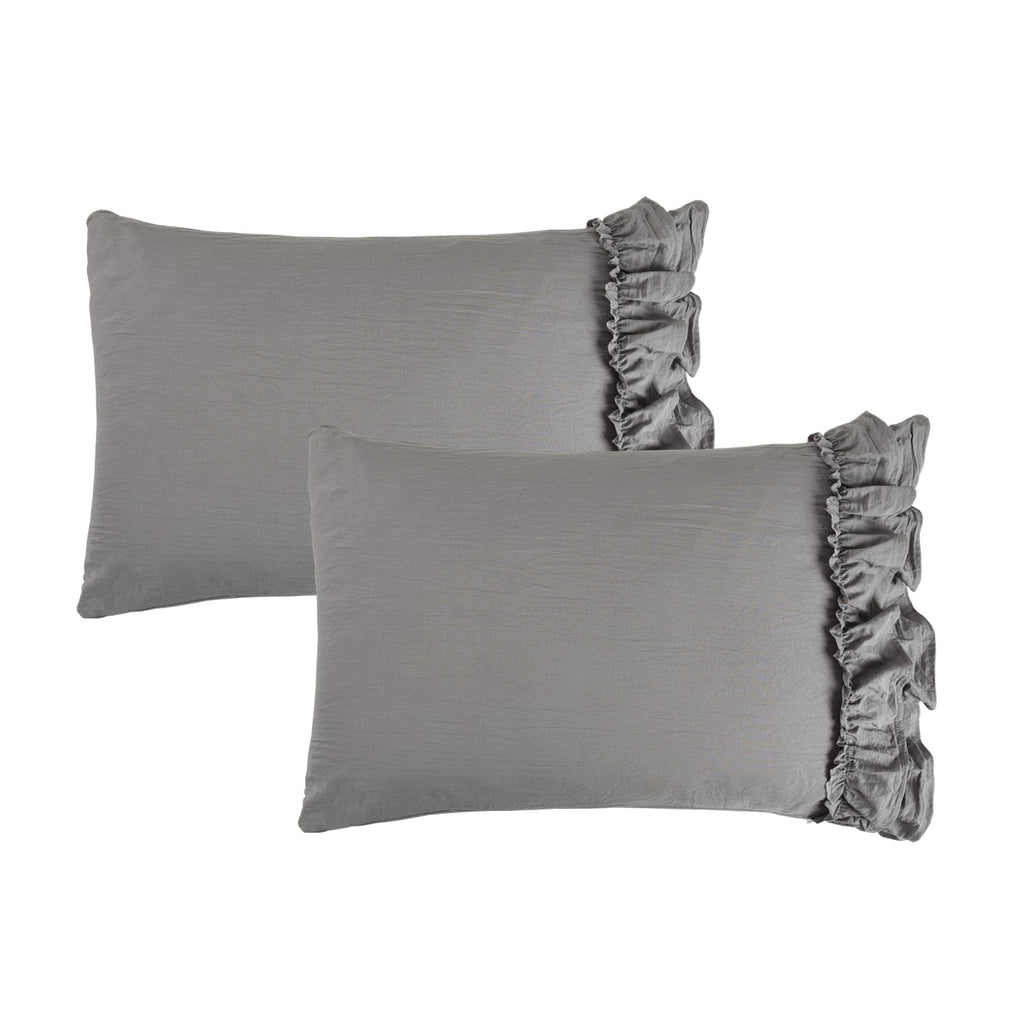 HIG 8 Piece Rustic Ruffle Comforter Set with 2 Layer of Handmade Ruffled Frindge Bed-in-A-Bag