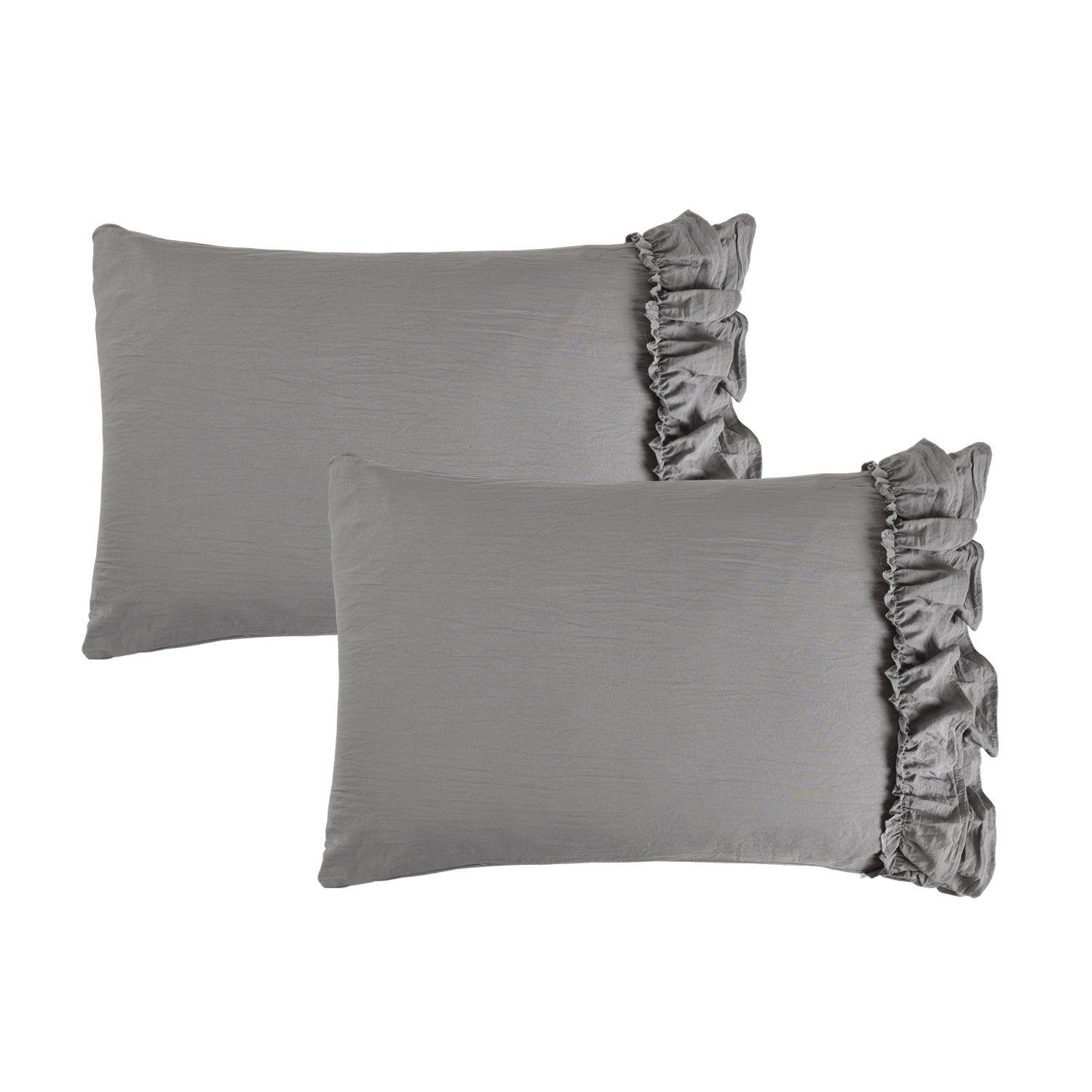 HIG 8 Piece Rustic Ruffle Comforter Set with 2 Layer of Handmade Ruffled Frindge Bed-in-A-Bag