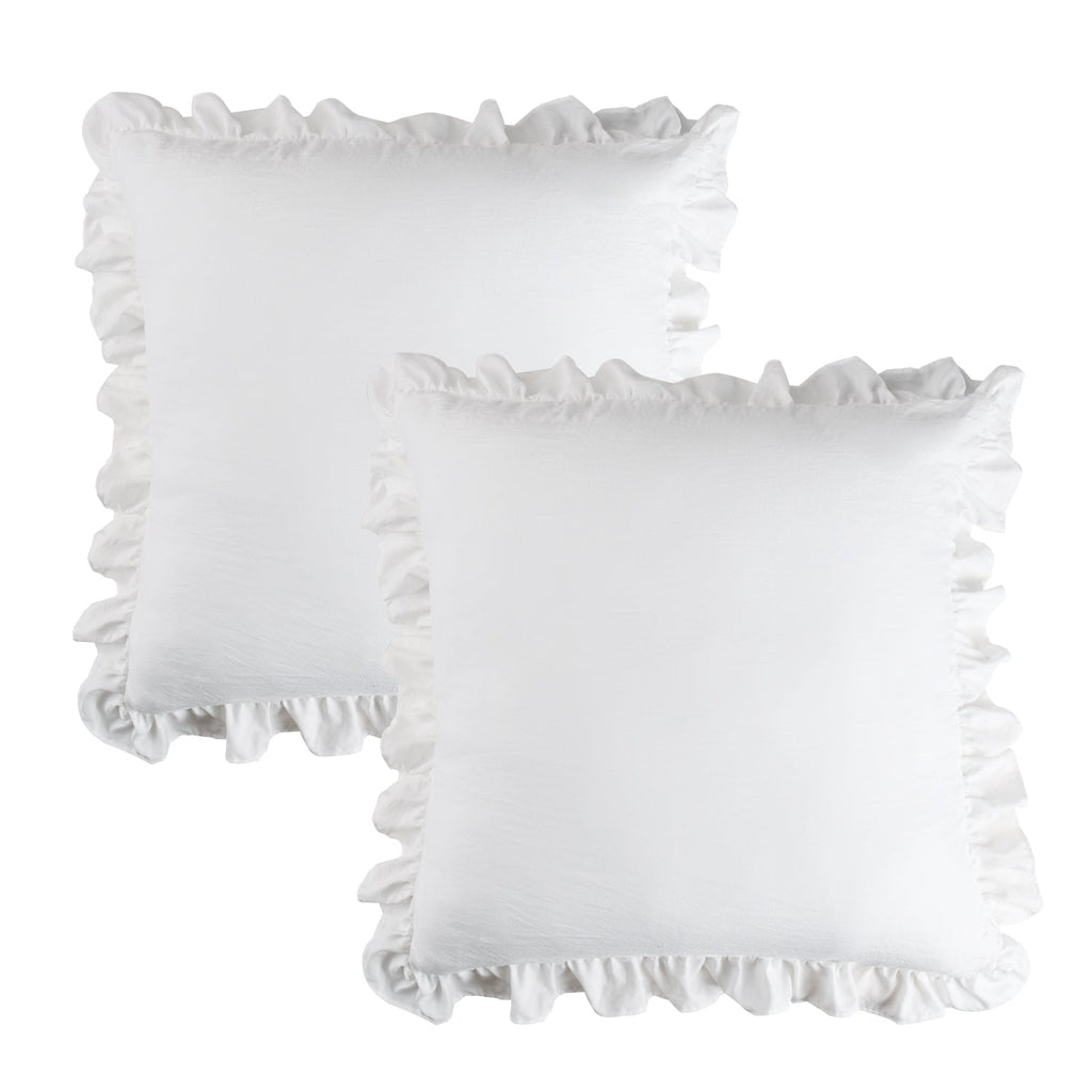 HIG 8 Piece Rustic Ruffle Comforter Set with 2 Layer of Handmade Ruffled Frindge Bed-in-A-Bag