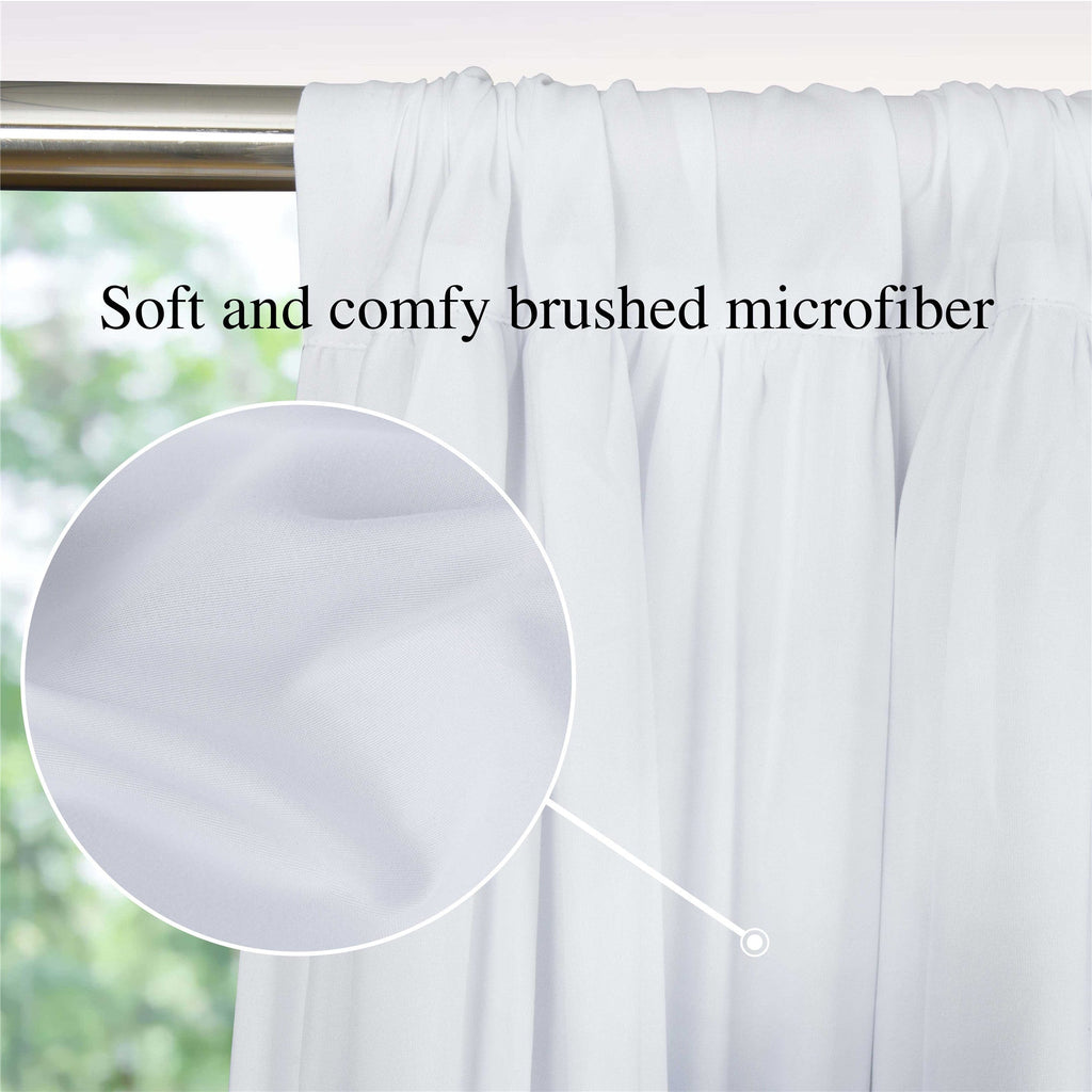 HIG Farmhouse Ruffle Window Curtains with Blackout Liner Handmade Bow Ties Drapes 2 Panels Set, 54"W x 84"L