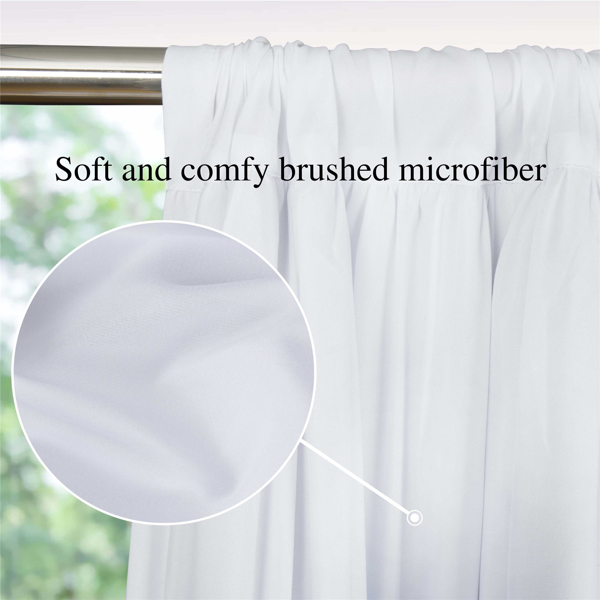 HIG Farmhouse Ruffle Window Curtains with Blackout Liner Handmade Bow Ties Drapes 2 Panels Set, 54"W x 84"L