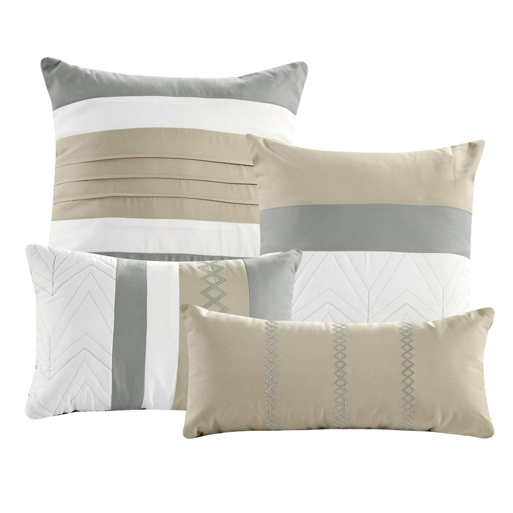 7 Piece Quilted Patchwork Bed in a Bag Queen King Comforter Set