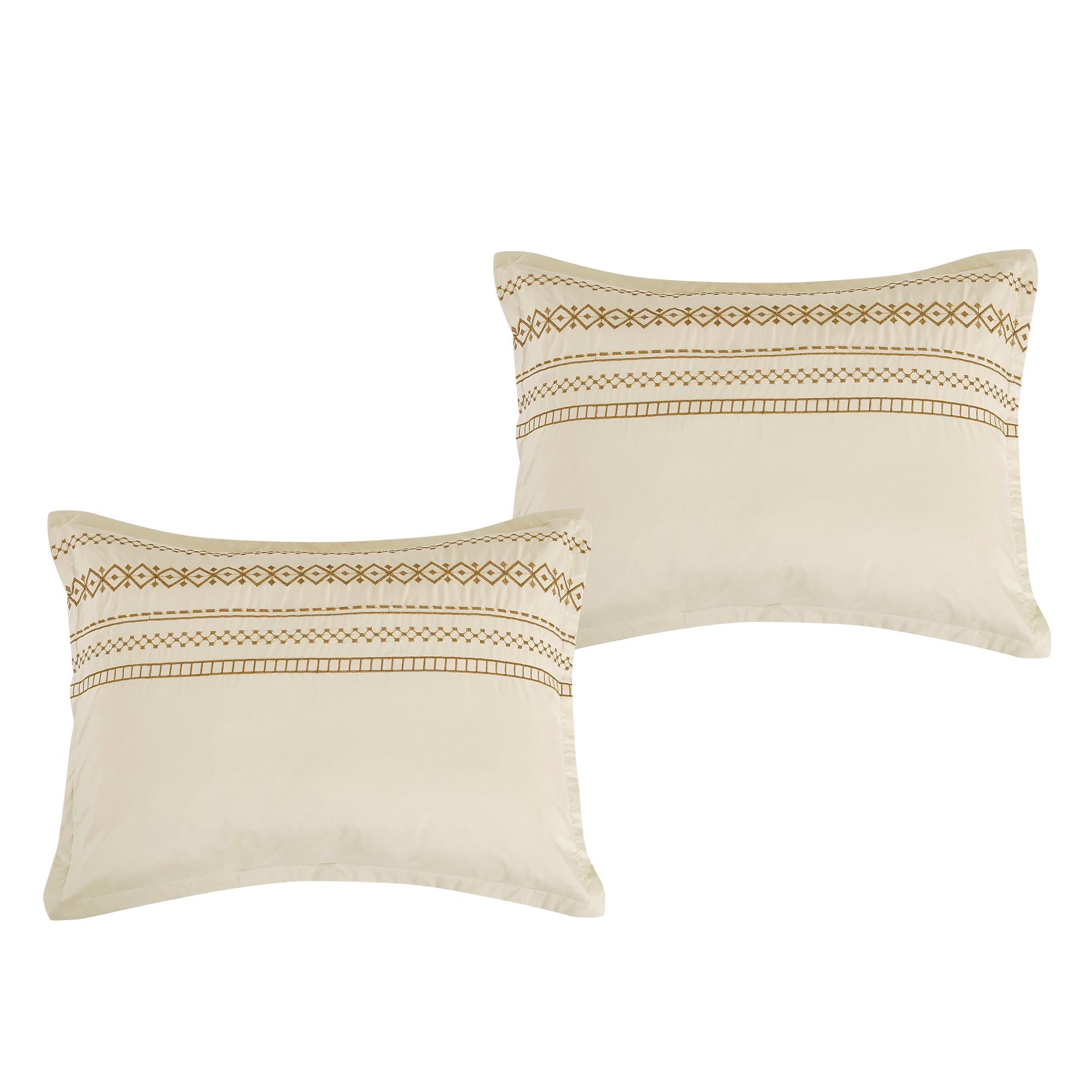 Luxury 7 Piece Camel Color Embroidered Bed in Bag Comforter Set Q/K Size-22203