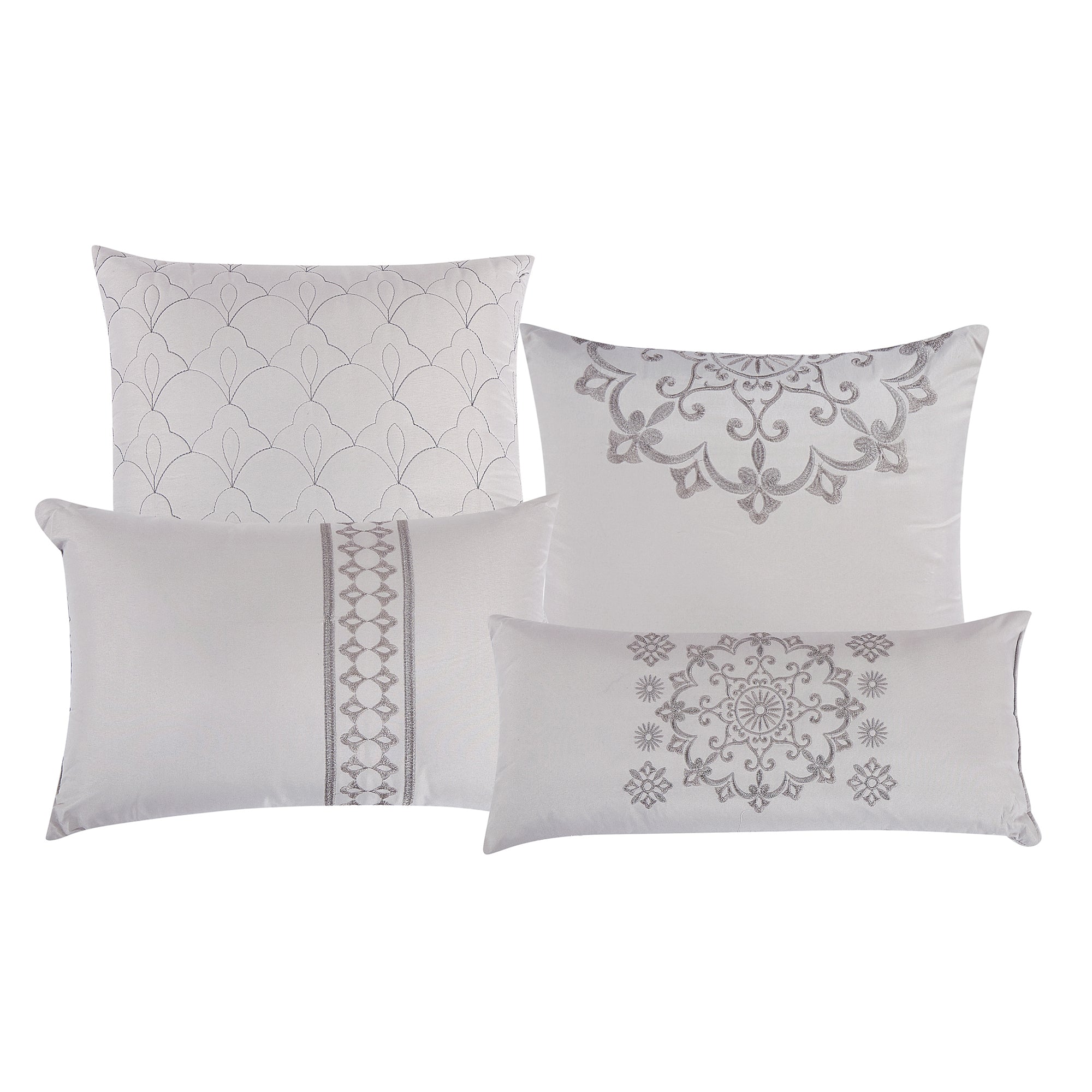 Luxury 7 Piece Beige Color Embroidered Bed in Bag Comforter Set Q/K Size-22206