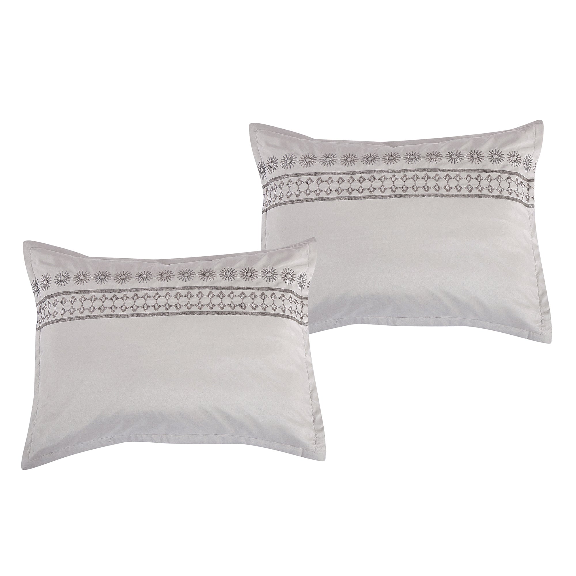 Luxury 7 Piece Beige Color Embroidered Bed in Bag Comforter Set Q/K Size-22206