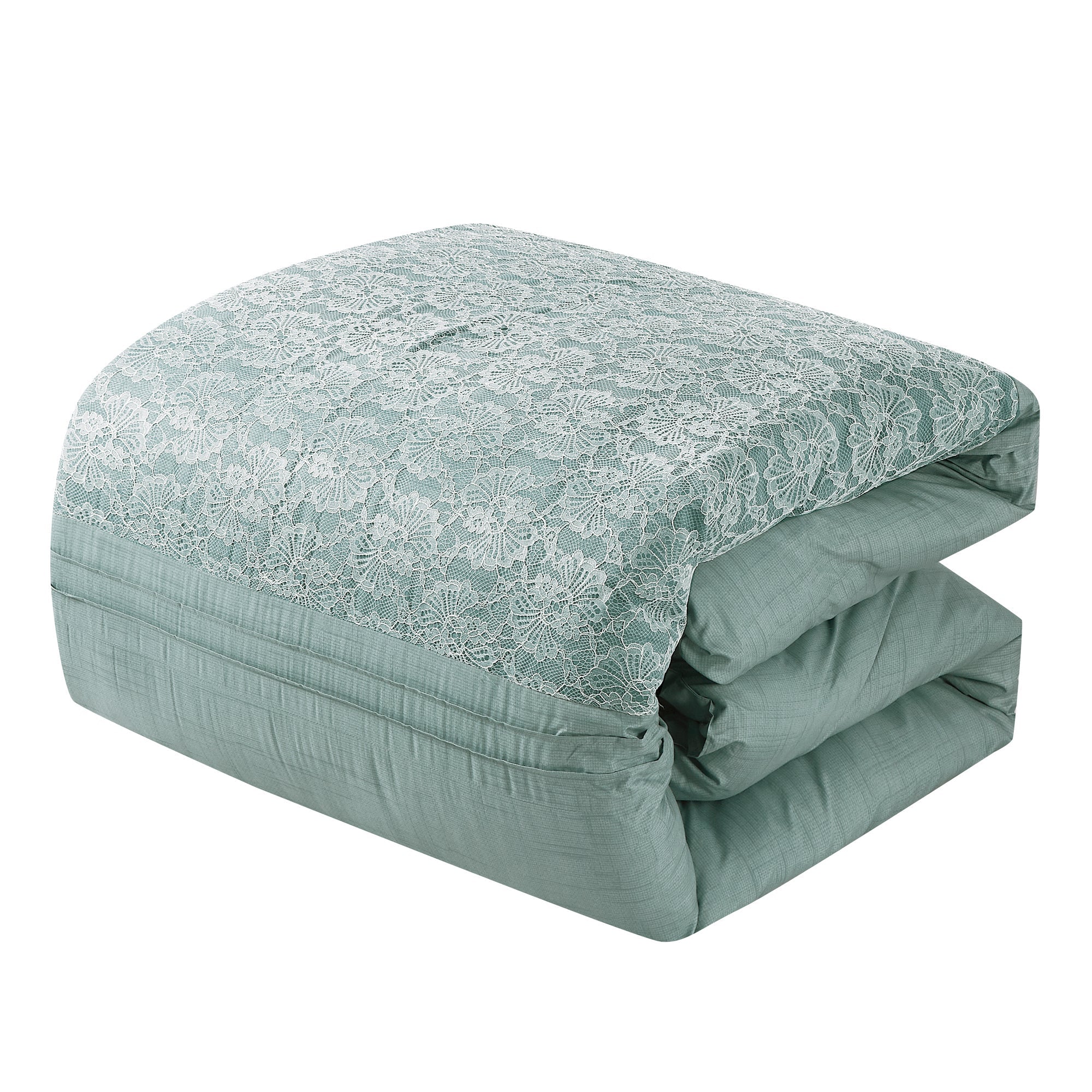 Luxury 7 Piece Floral Emrboidery Bed in Bag Cypress Comforter Set Q/K Size-22371