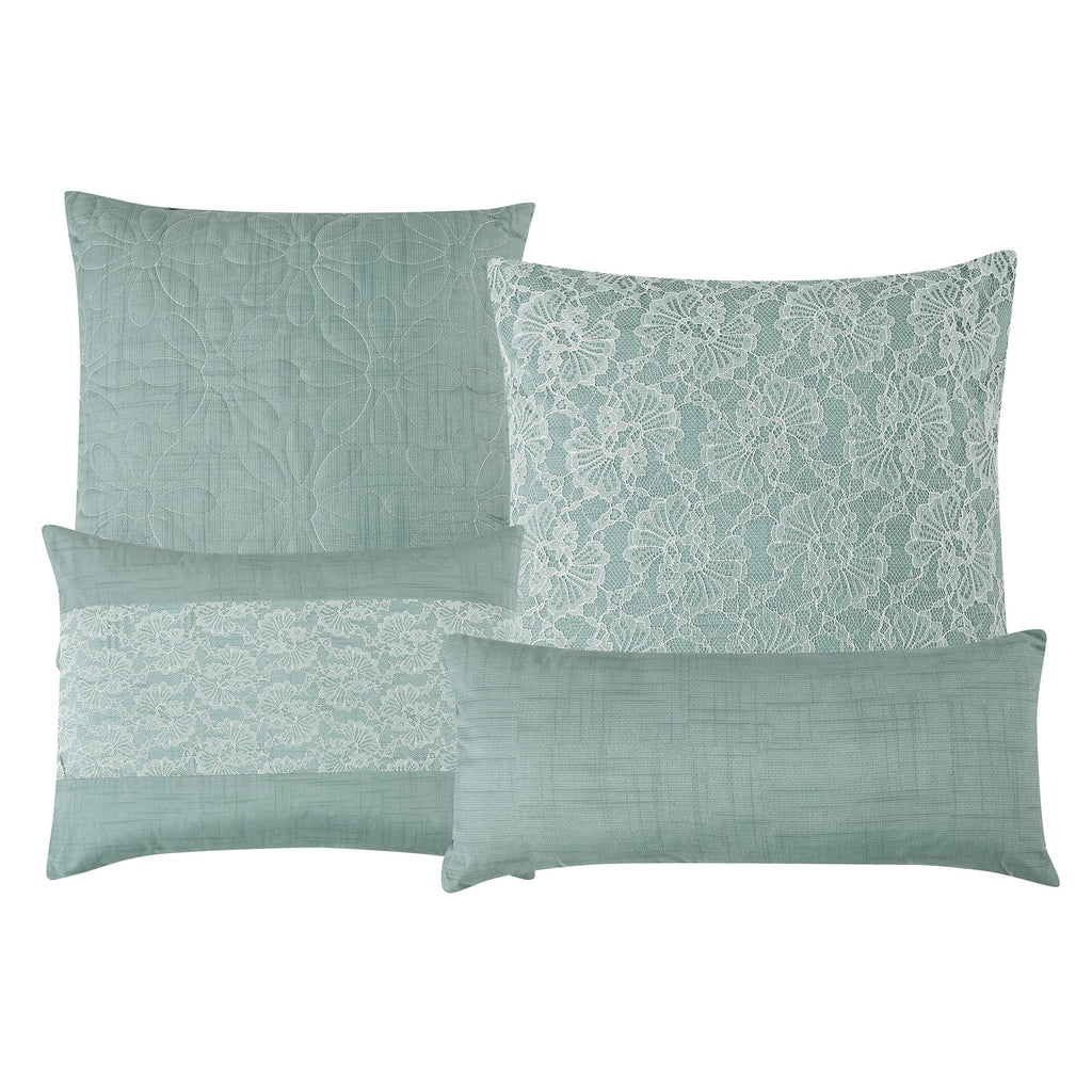 Luxury 7 Piece Floral Emrboidery Bed in Bag Cypress Comforter Set Q/K Size-22371