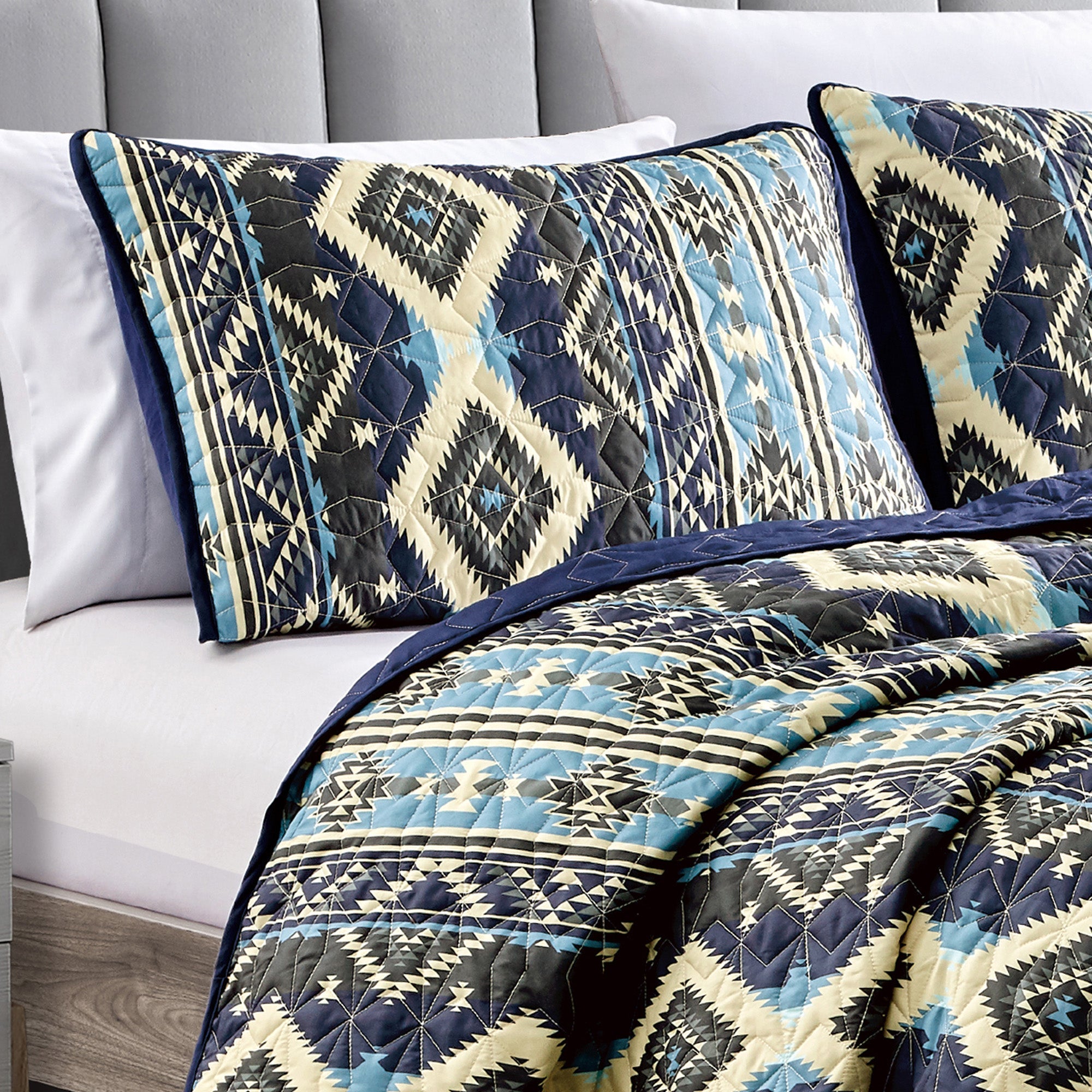 HIG 3 Piece Boho Style Print Bedspread Set King & Queen Size for Bedroom