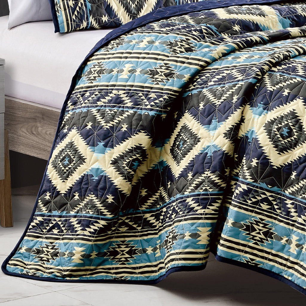 HIG 3 Piece Boho Style Print Bedspread Set King & Queen Size for Bedroom