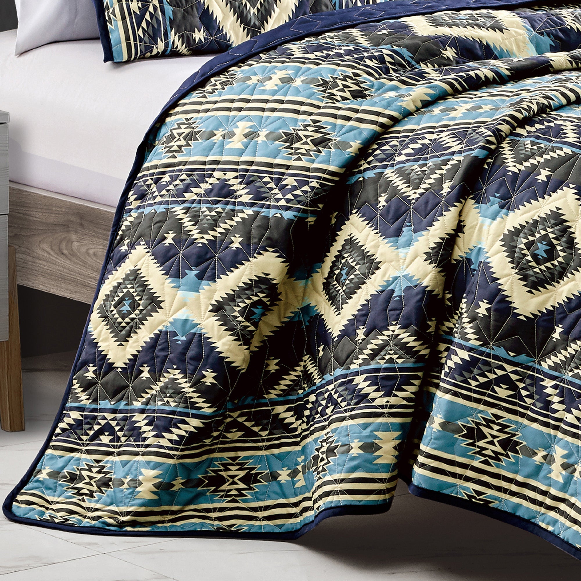 HIG 3 Piece Boho Style Print Bedspread Set King & Queen Size for Bedroom