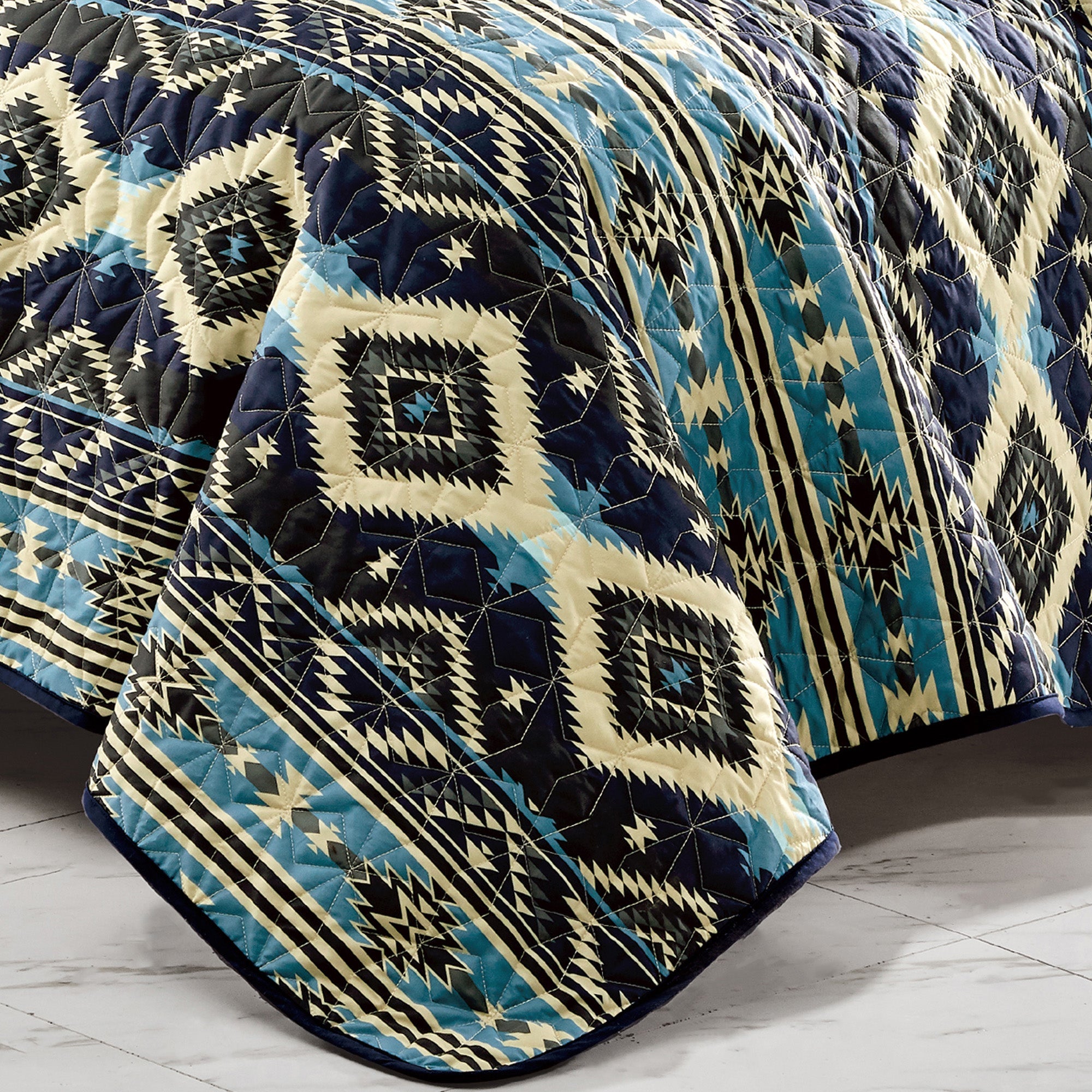 HIG 3 Piece Boho Style Print Bedspread Set King & Queen Size for Bedroom