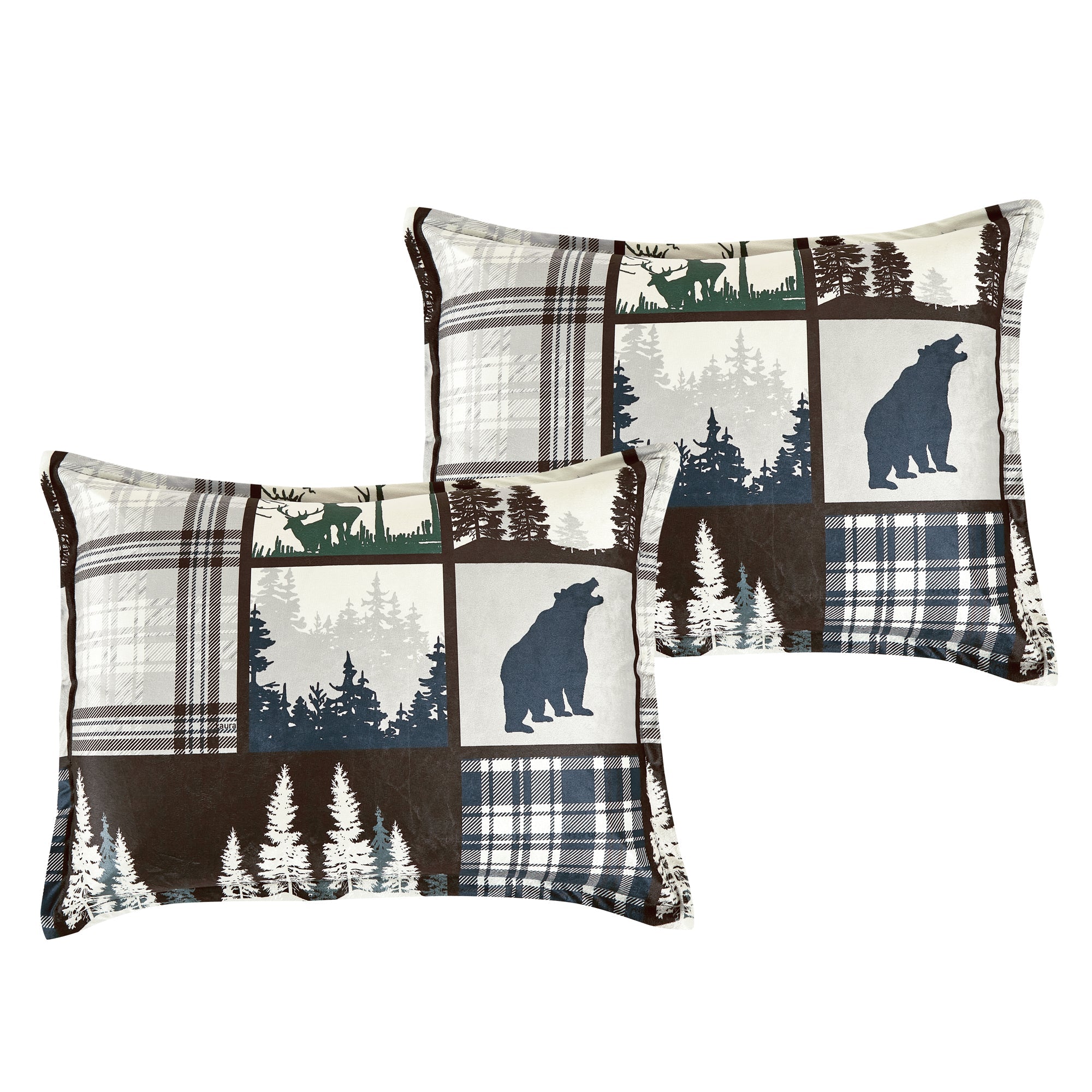 HIG 5-Piece Velvet Sherpa Comforter Set – Wild and Free Cabin Lodge Bedding, Soft & Cozy Comforter with Matching Shams and Decorative Cushions