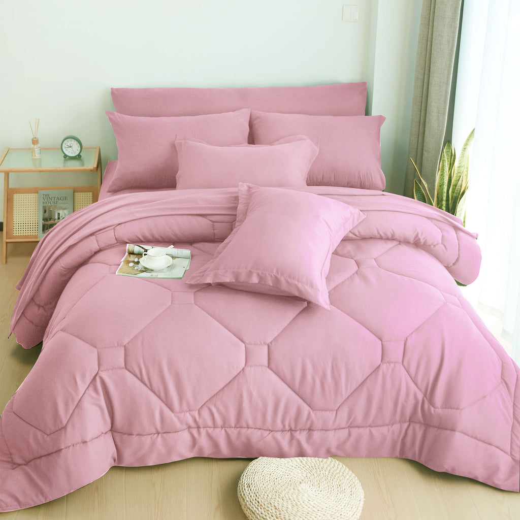 HIG 8 PCS Modern Comforter Set with Sheets All Season Bed in a Bag