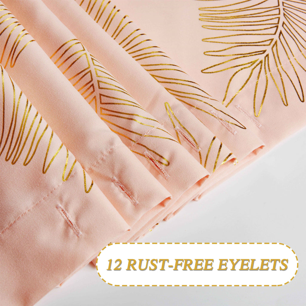 HIG Glitterr Foil Palm Tree Leaf Printed Shower Curtain, Modern Tropical Fabric Shower Curtains for Bathroom Decor, Decorative Shiny Bath Curtain, 72" x 72"