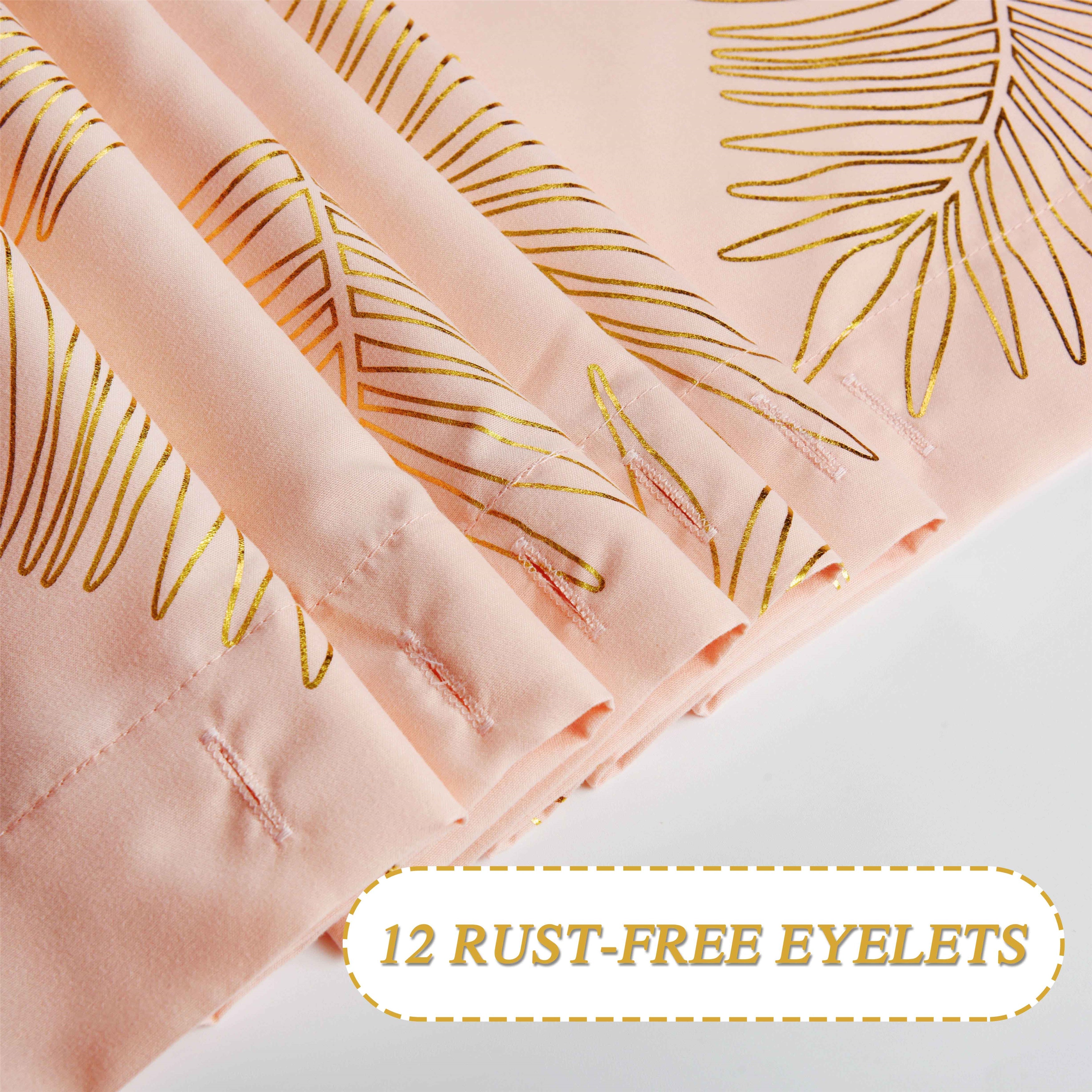 HIG Glitterr Foil Palm Tree Leaf Printed Shower Curtain, Modern Tropical Fabric Shower Curtains for Bathroom Decor, Decorative Shiny Bath Curtain, 72" x 72"