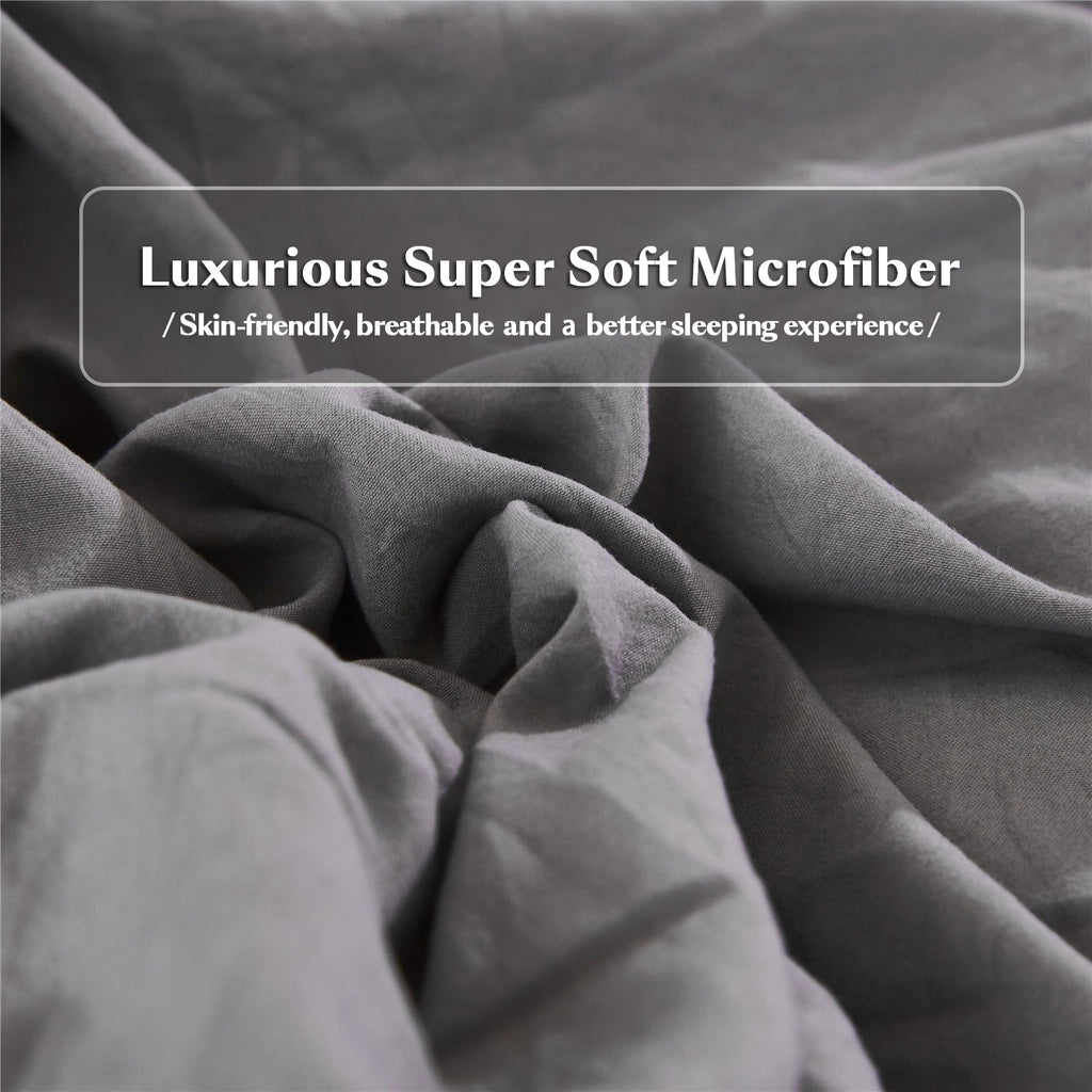 3 Piece Pinch Pleated Comforter Set - Chic Embroidery Farmhouse Style Bedding Set