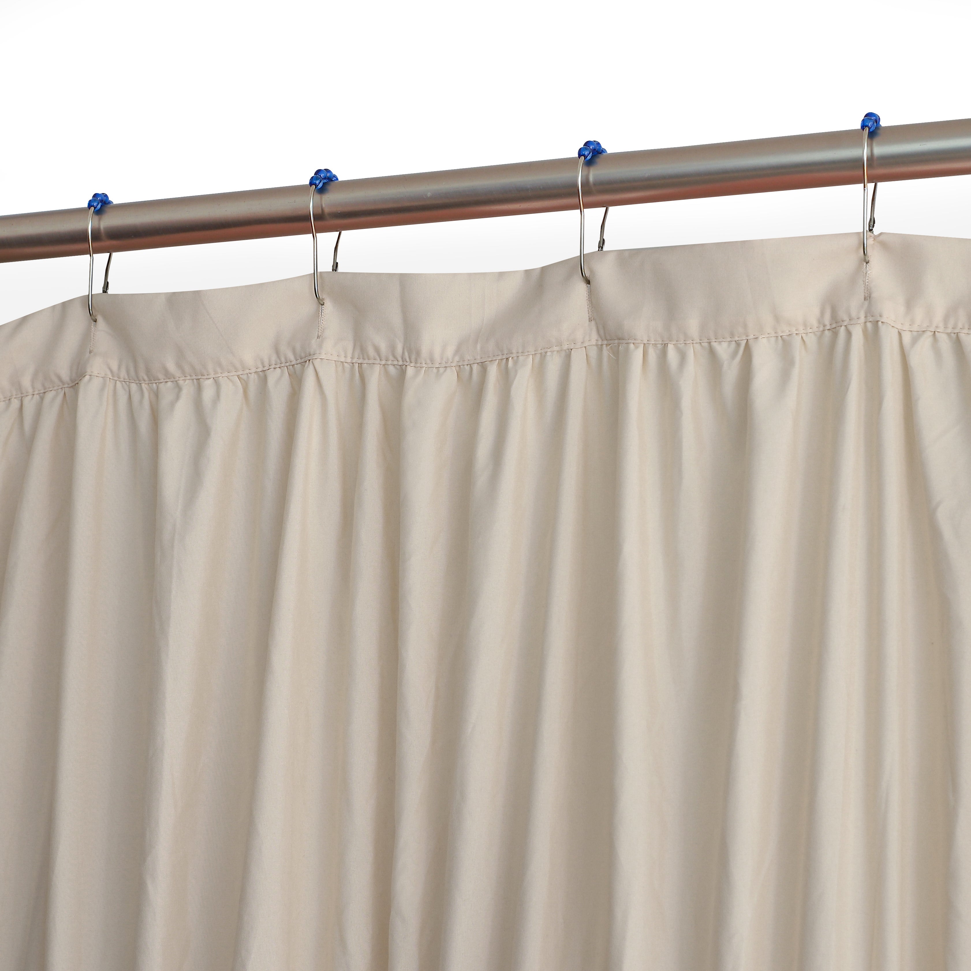 HIG Bohemian Ruffled Shower Curtain - Oversized Floral Print, Heavy Fabric with Elegant Draping for Bathroom, 72"x72",