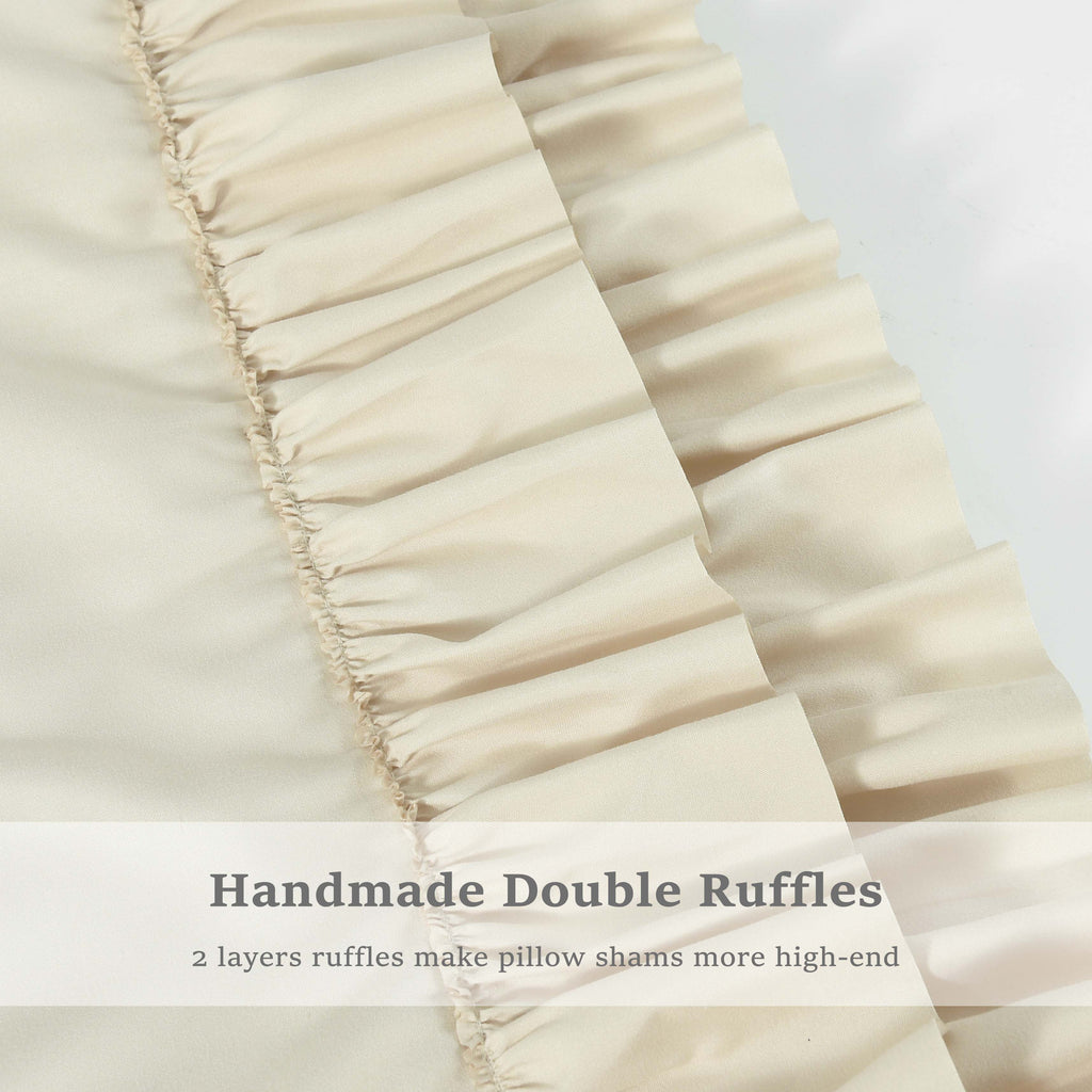 2 Piece Handcraft Chic Ruffle French Country Style Pillow Shams