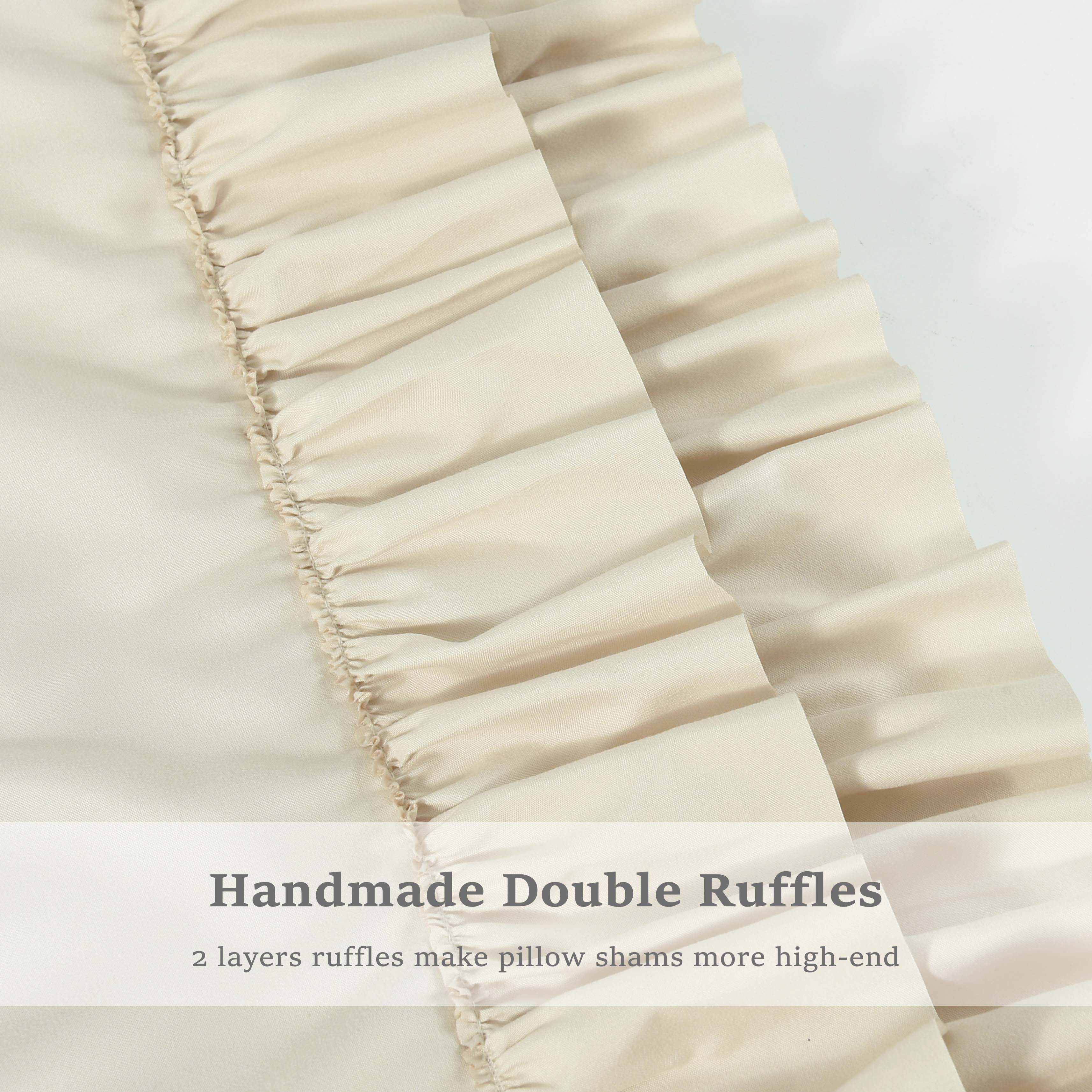 2 Piece Handcraft Chic Ruffle French Country Style Pillow Shams