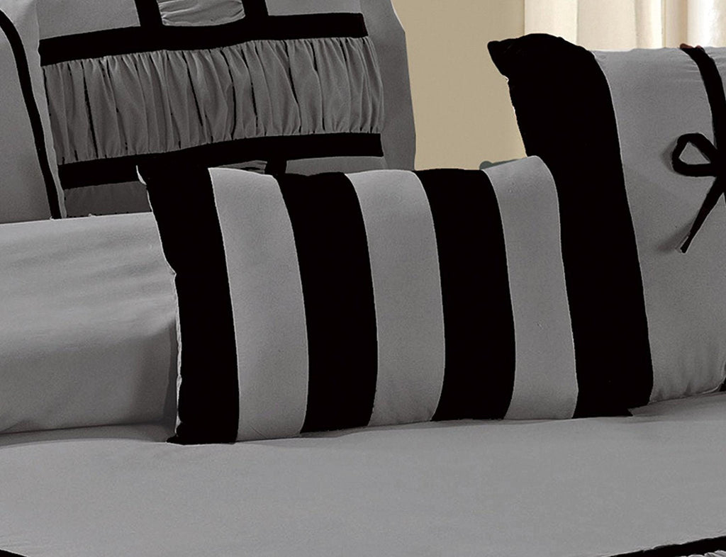 Hig Gray 7 Piece Bed in a Bag Comforter Set, King Bed Sets for Adults