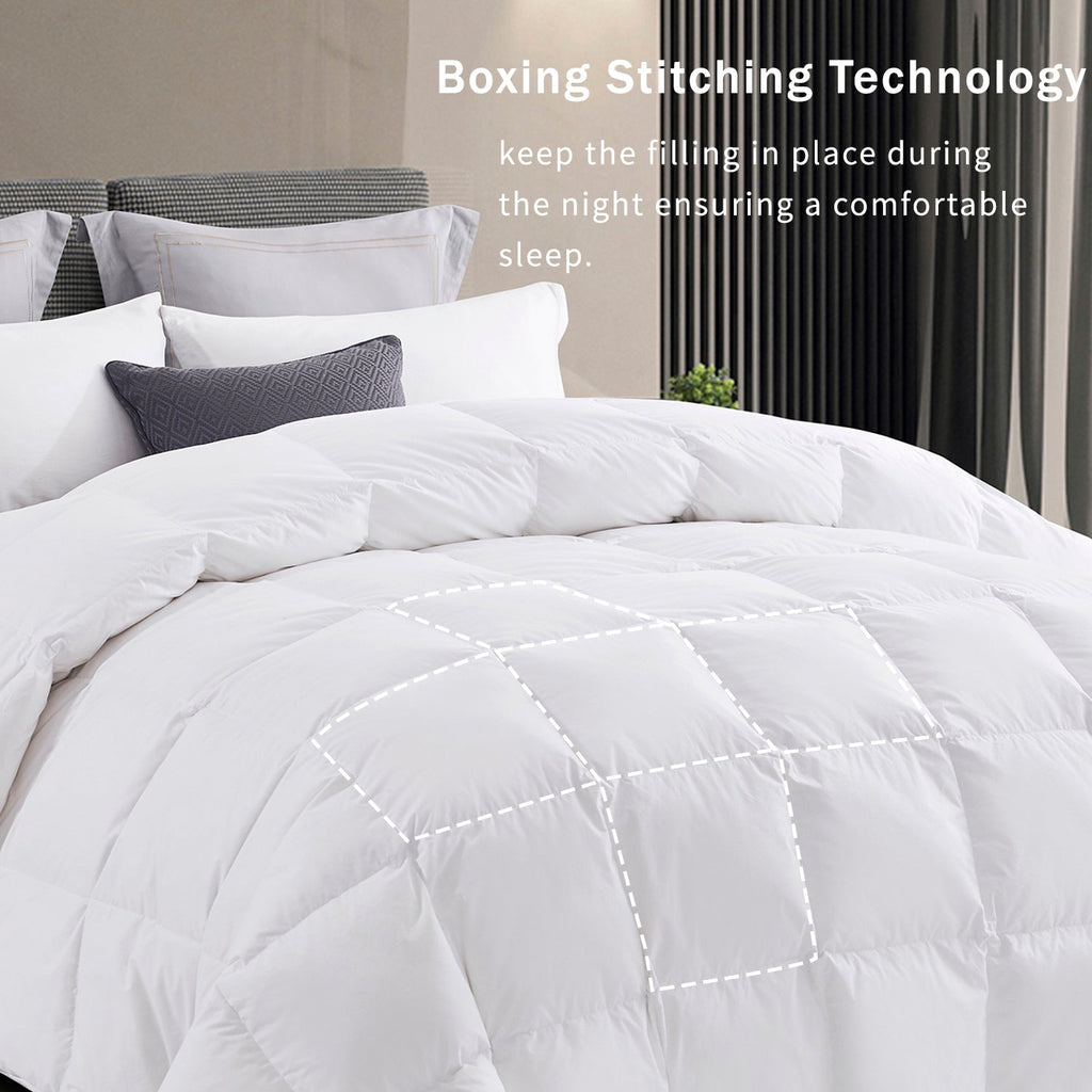 Elegant Cotton Quilted White Feather Down Comforter One Piece Set