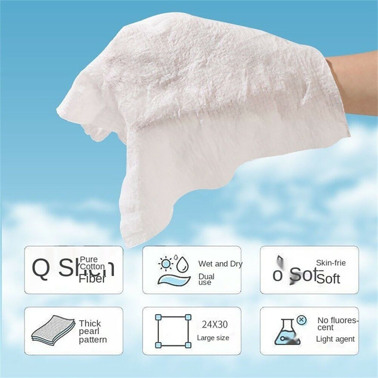 Disposable Compressed Towel, Soft Compressed Face Hand Wipe, Portable Compressed Coin Tissue for Travel/Home/Camping (30 Pcs)