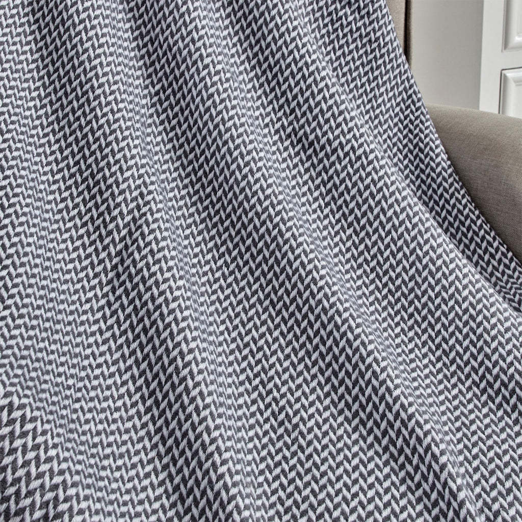 1 Piece Knitted Throw Blanket with Decorative Tassels for Couch Sofa Chair, Rustic Yarn-Dye Woven Blanket with Geometric Pattern