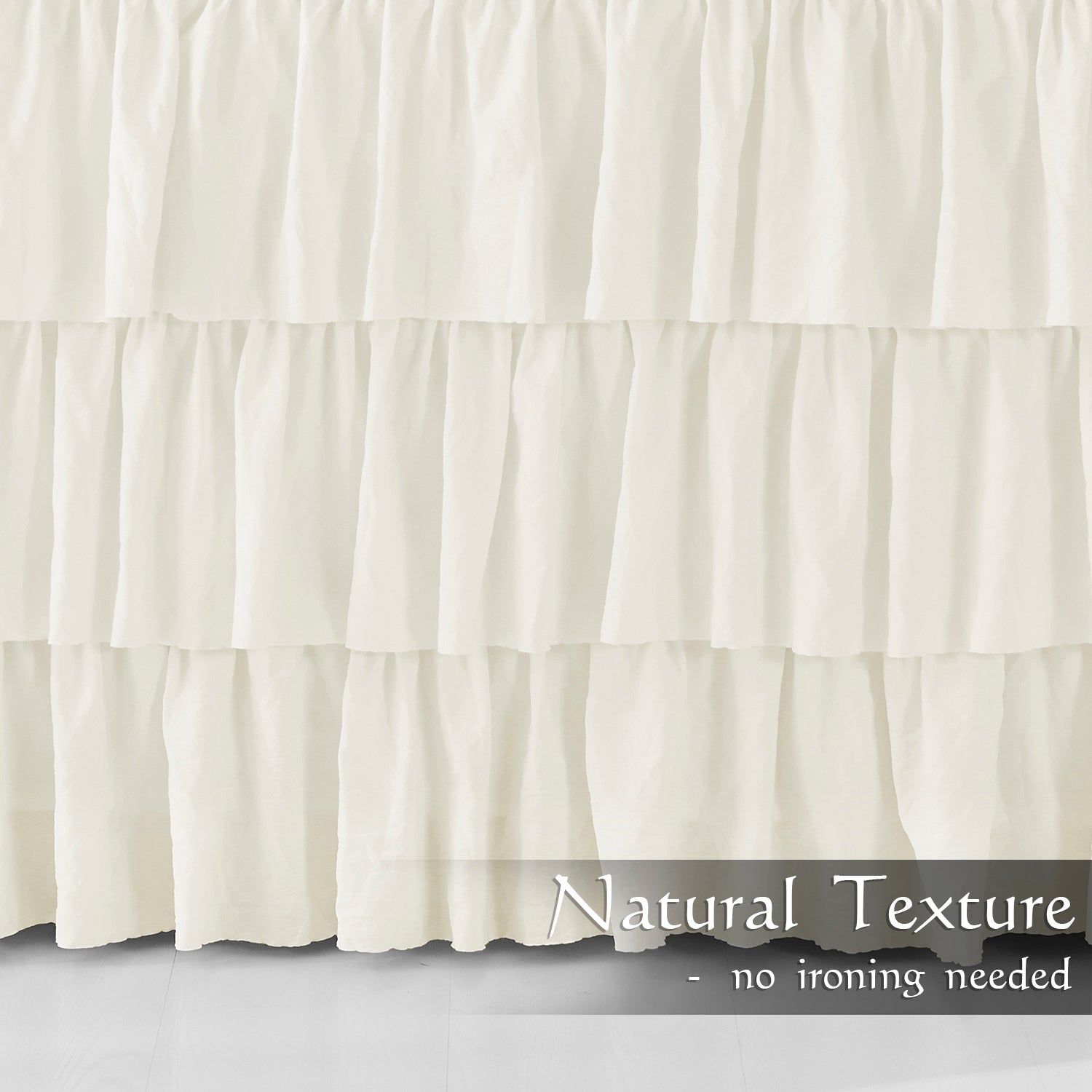 Ruffle Skirt Bedspread Three Layers Design Chic Style Bedding Set