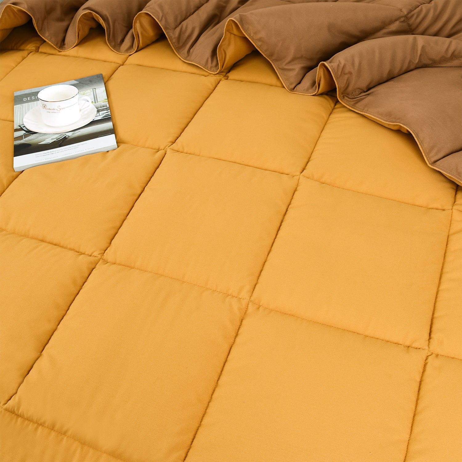 Mustard Yellow All Season Lightweight Down Alternative Comforter Set