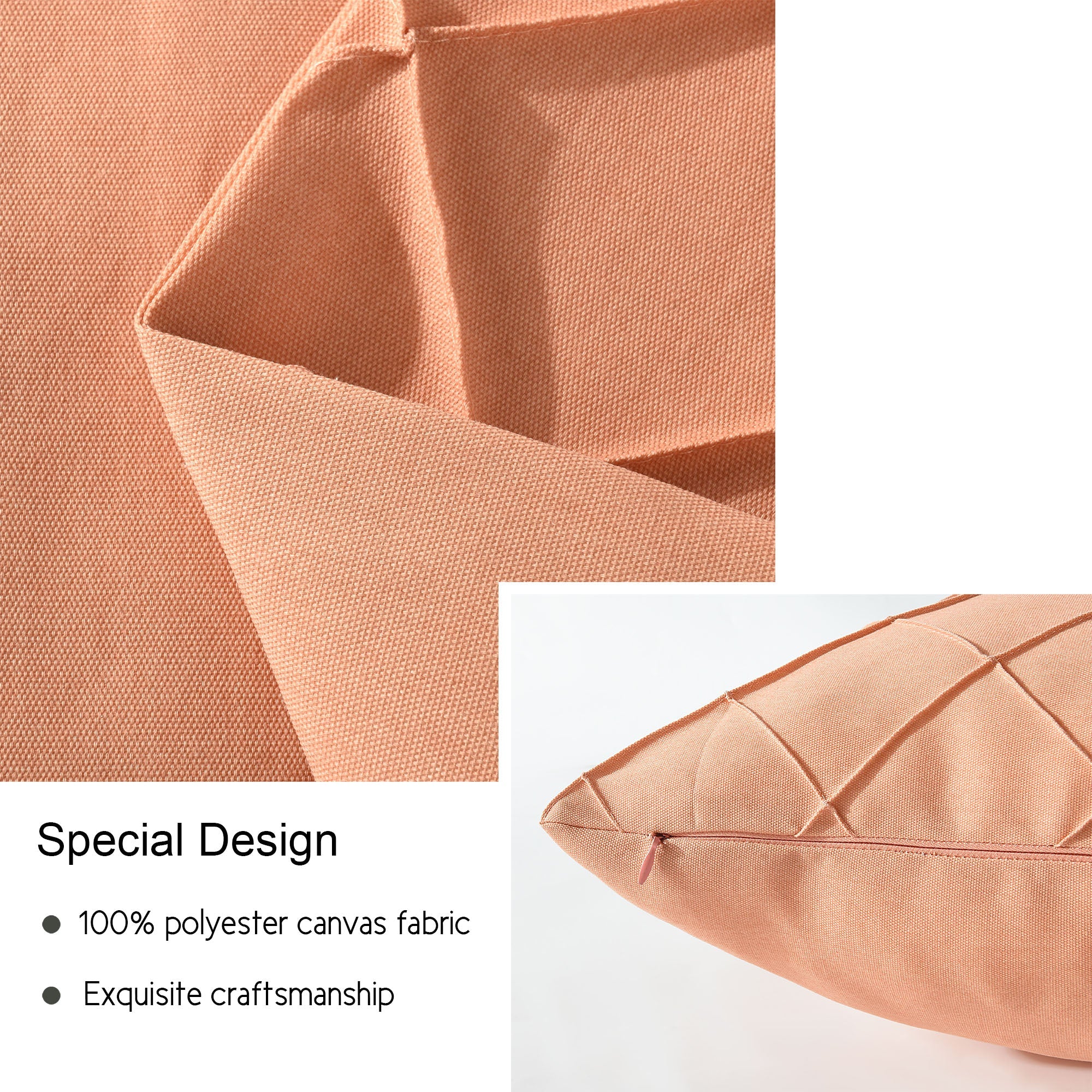 HIG Pack of 4 Waterproof Outdoor Pillow Covers with Hand Pleated - 20x20 inch