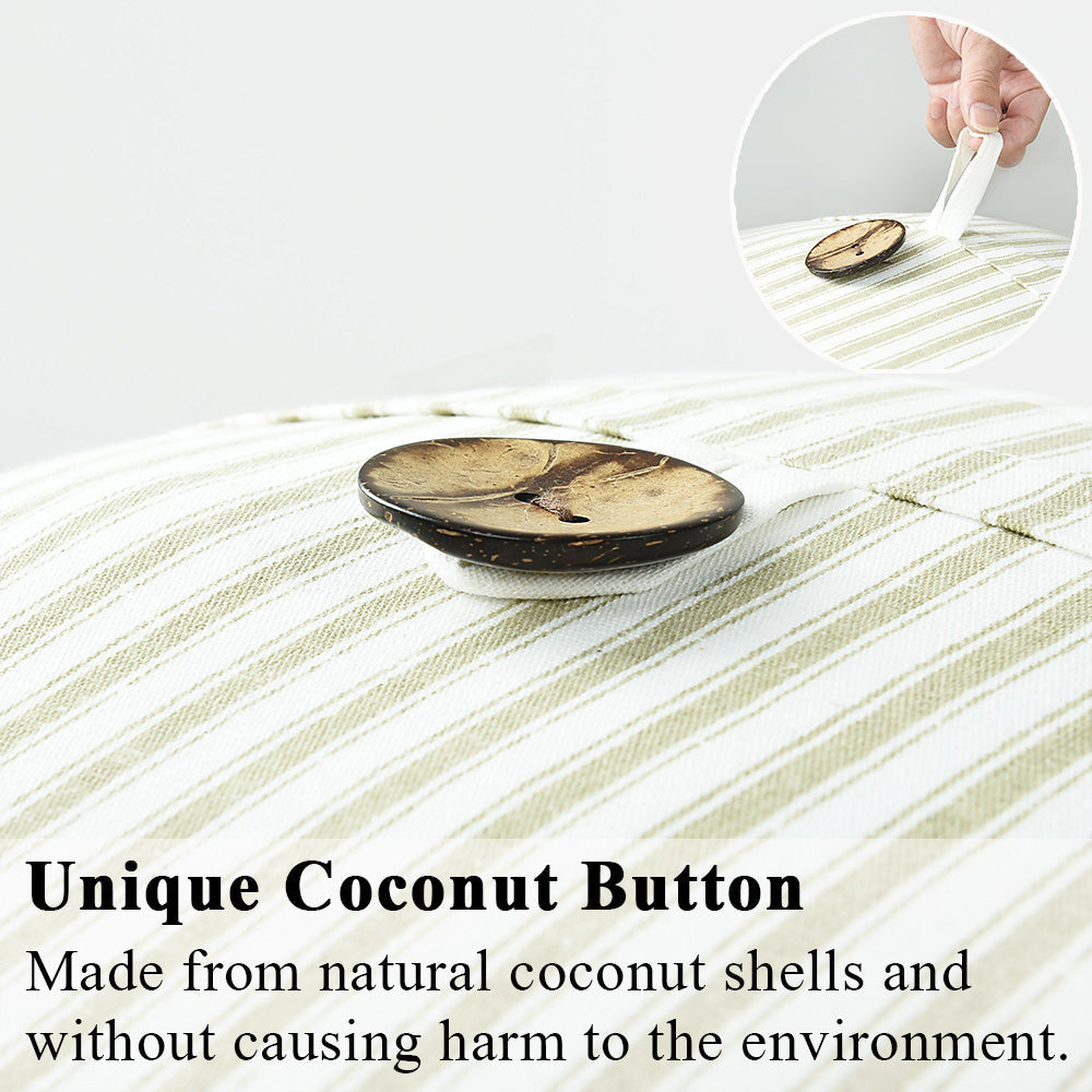 HIG Set of 2 Modern Throw Pillow Covers with Coconut Button 20x20 for Chair Sofa Home Decor