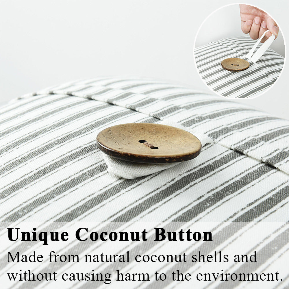 HIG Set of 2 Modern Throw Pillow Covers with Coconut Button 20x20 for Chair Sofa Home Decor