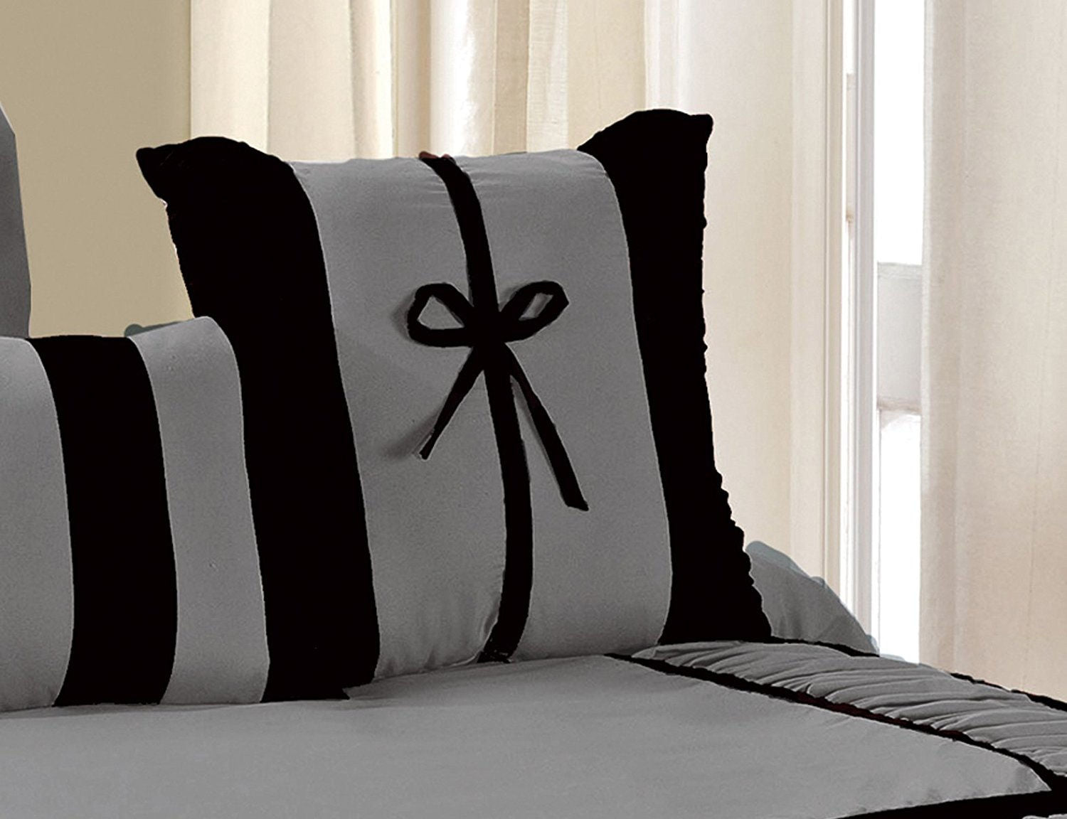 Hig Gray 7 Piece Bed in a Bag Comforter Set, King Bed Sets for Adults