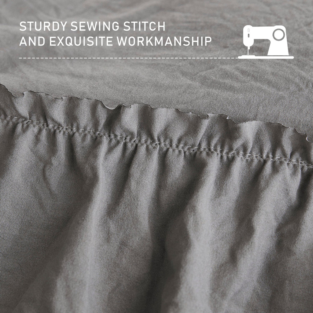 HIG 8 Piece Rustic Ruffle Comforter Set with 2 Layer of Handmade Ruffled Frindge Bed-in-A-Bag