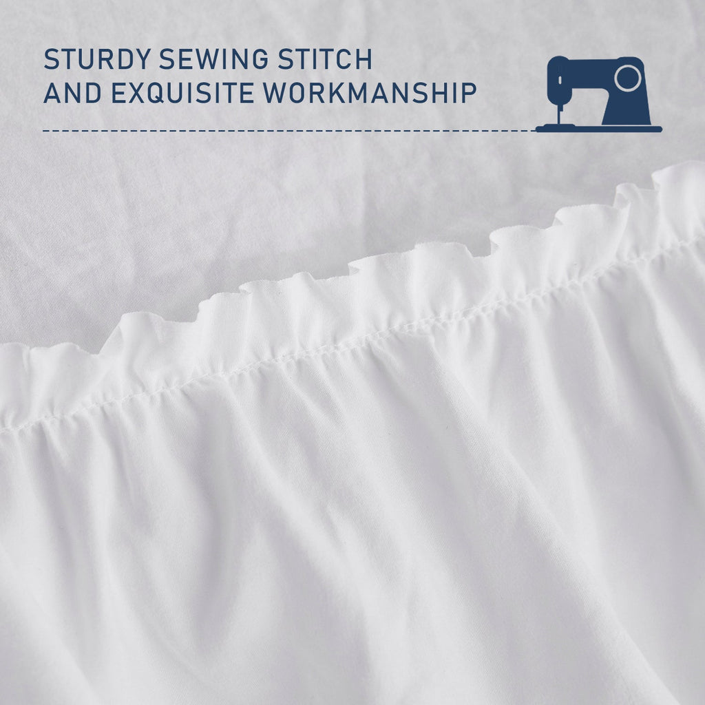 HIG 8 Piece Rustic Ruffle Comforter Set with 2 Layer of Handmade Ruffled Frindge Bed-in-A-Bag