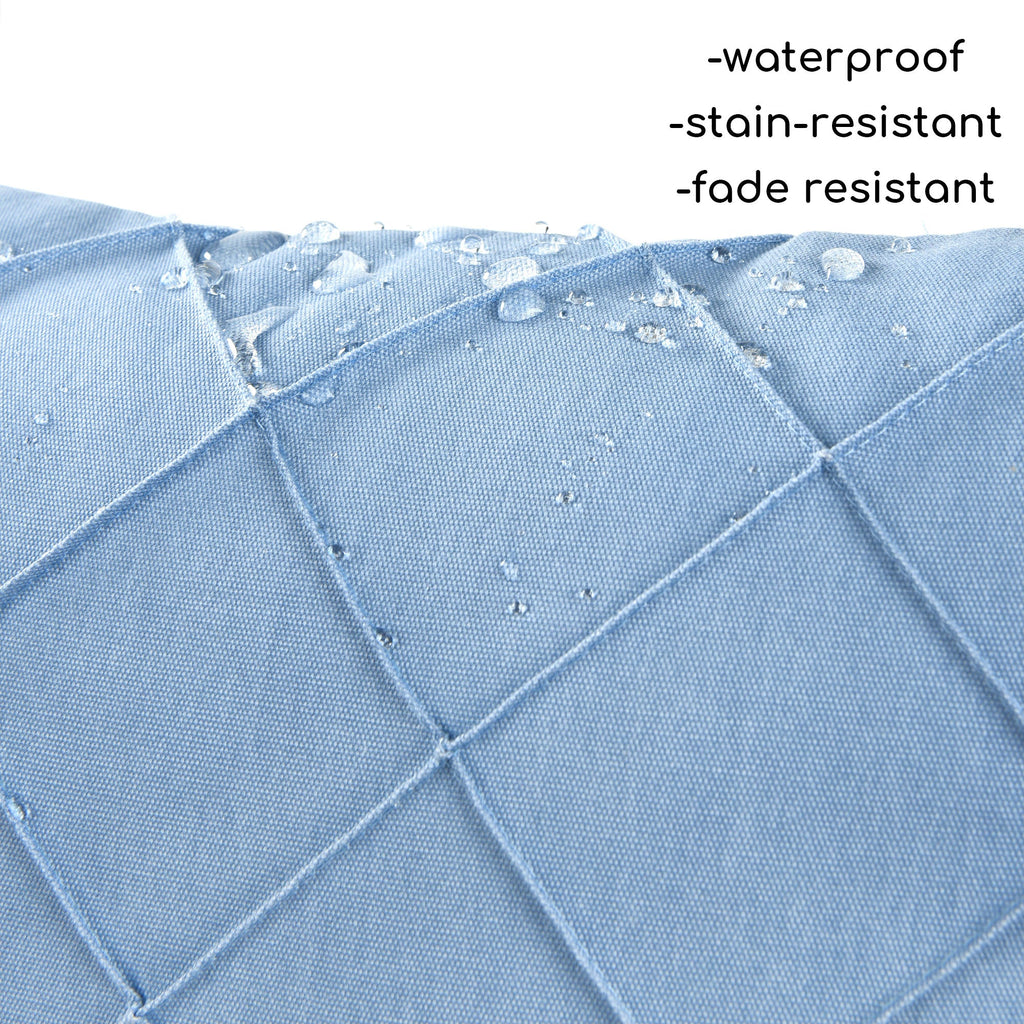 HIG Pack of 4 Waterproof Outdoor Pillow Covers with Hand Pleated - 20x20 inch
