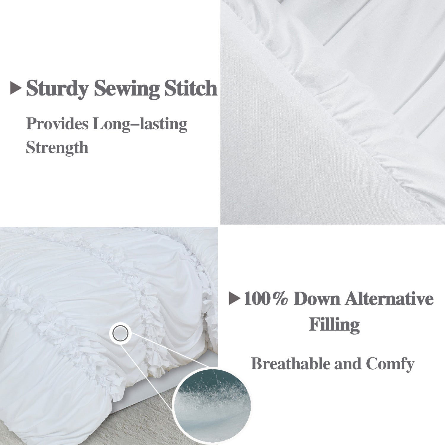 HIG 7 Piece Ruched Pleat Comforter Set Camel and White Romantic Bed in a Bag Queen King Size