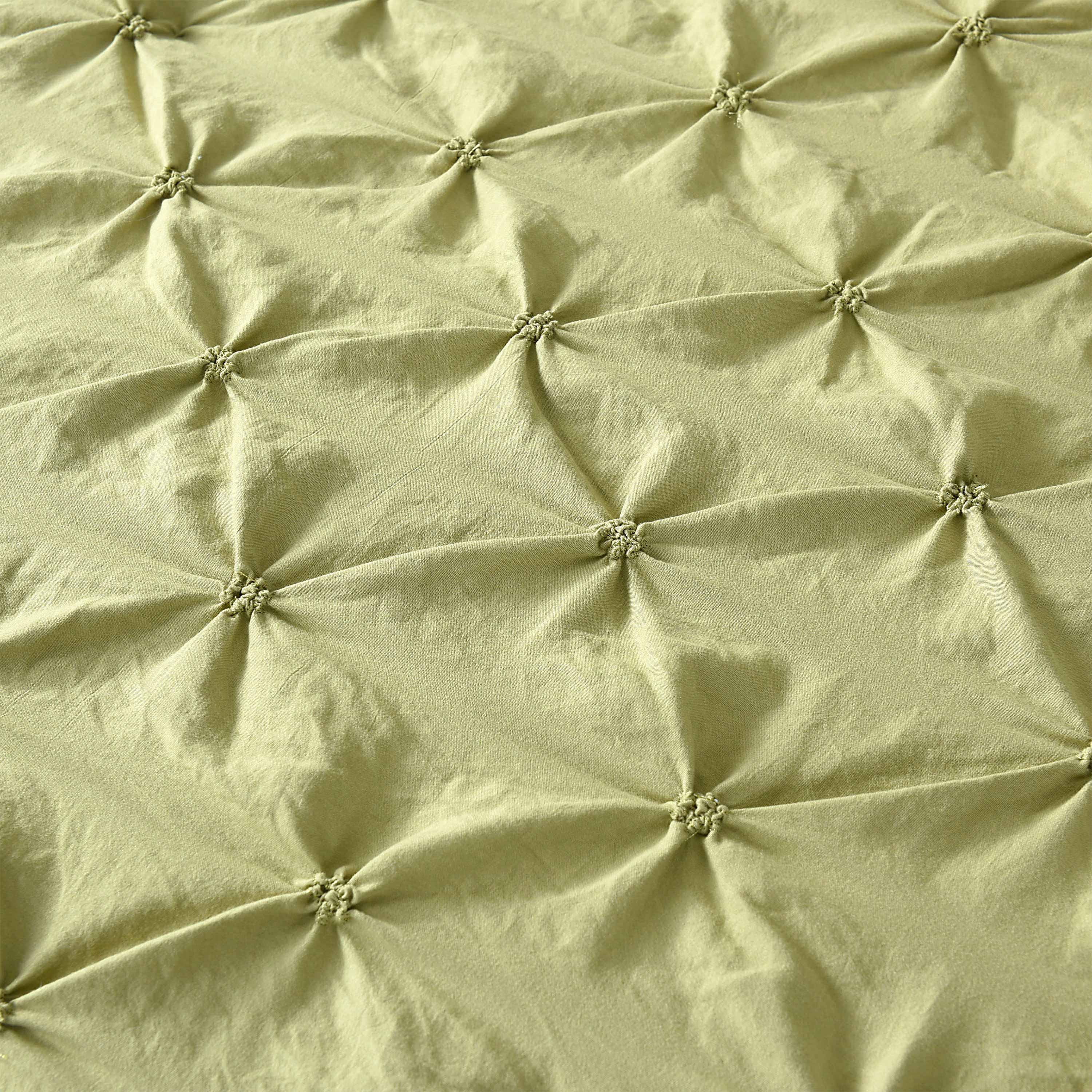 3 Piece Pinch Pleated Comforter Set - Chic Embroidery Farmhouse Style Bedding Set