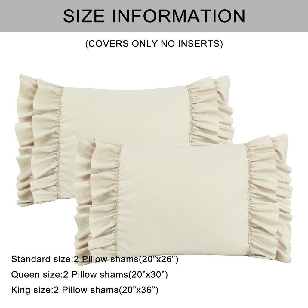 2 Piece Handcraft Chic Ruffle French Country Style Pillow Shams