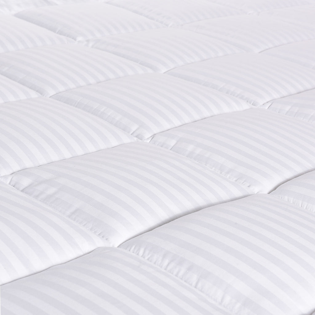 HIG Breathable Cotton Mattress Pad King Size, Fluffy Fitted Mattress Cover Protector with 8-21" Deep Pocket, Thick Quilted Pillow Top Mattress Topper for Back Pain, White