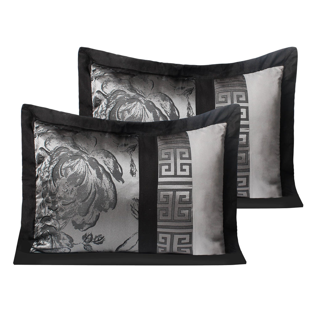 8 Piece Jacquard Fabric Patchwork Comforter Set Bed In A Bag-Tang