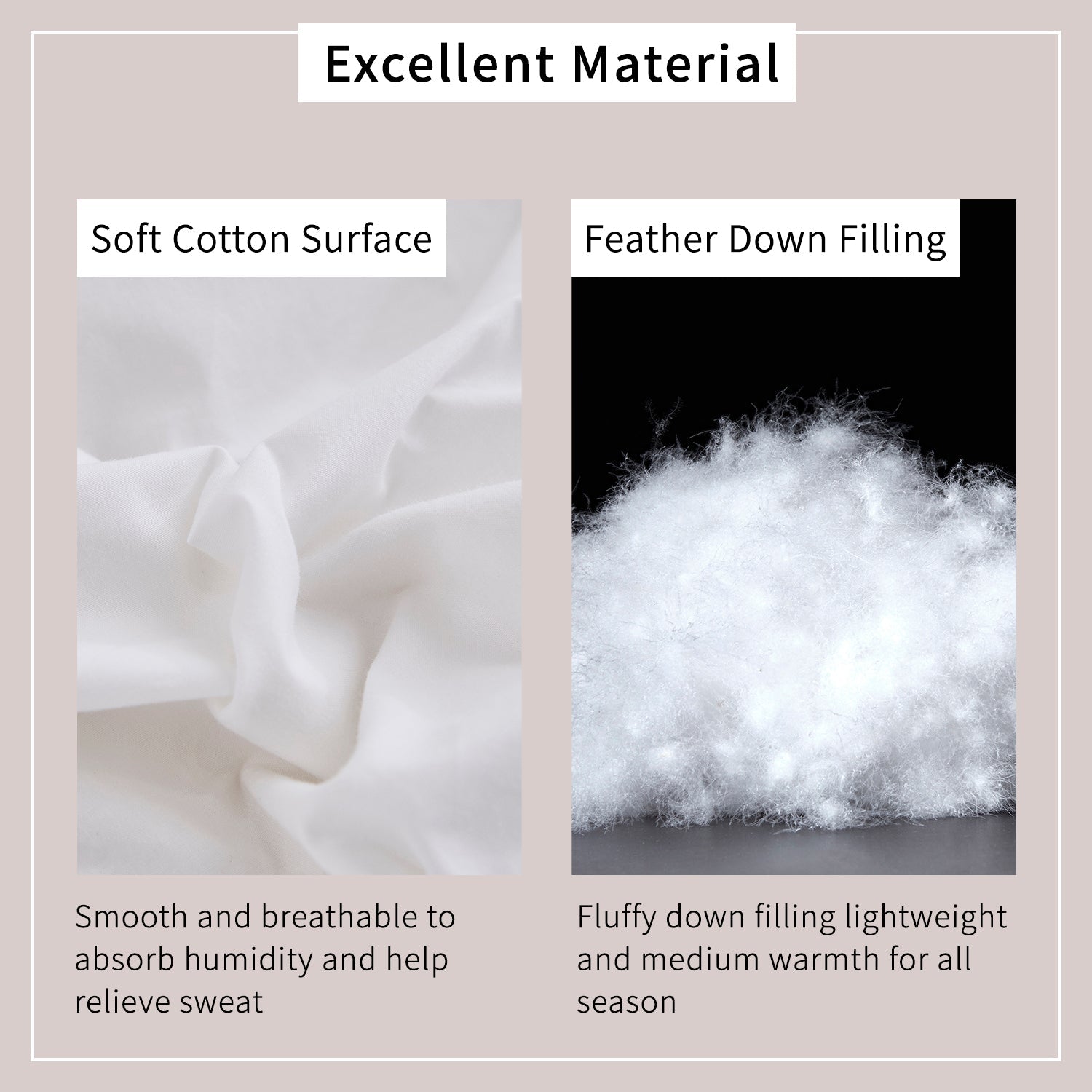 Elegant Cotton Quilted White Feather Down Comforter One Piece Set