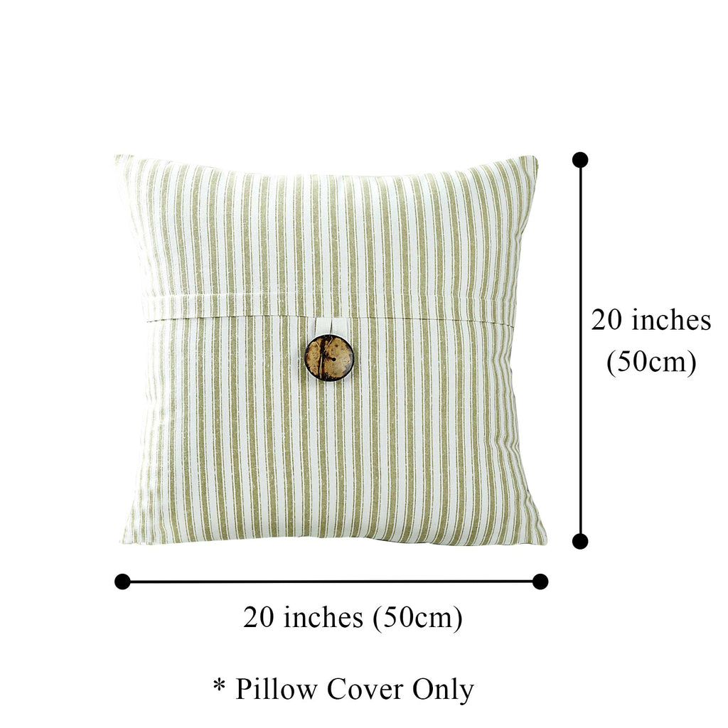HIG Set of 2 Modern Throw Pillow Covers with Coconut Button 20x20 for Chair Sofa Home Decor