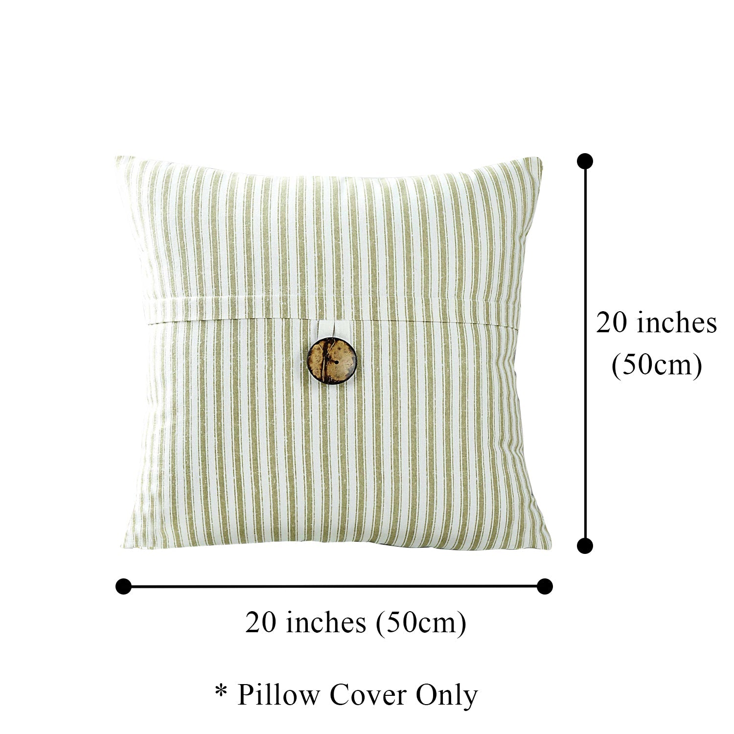HIG Set of 2 Modern Throw Pillow Covers with Coconut Button 20x20 for Chair Sofa Home Decor