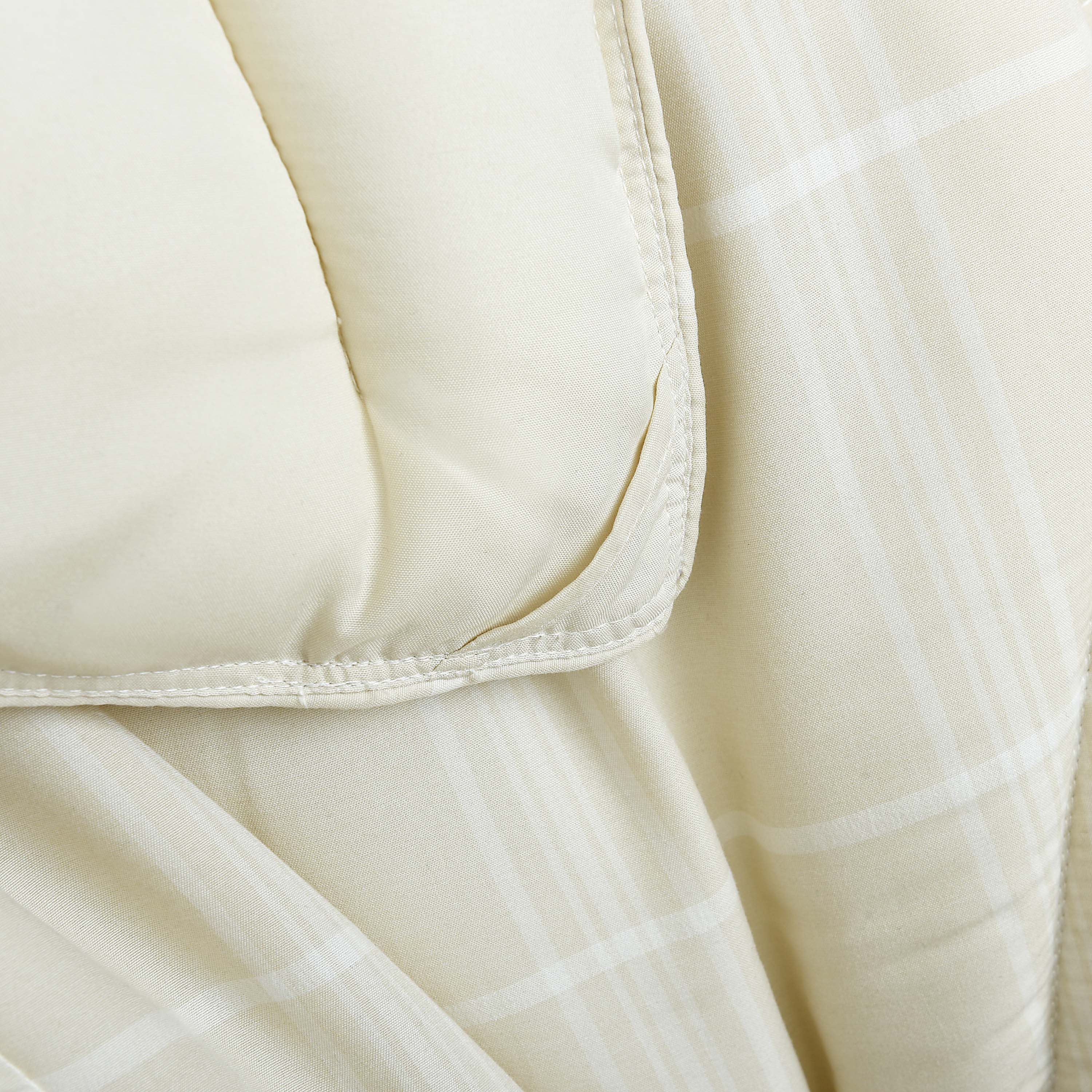 HIG 3PCS Reversible Check Pattern Comforter Set Cationic Dyeing Bedding Set, Beige / Gray, Queen / King