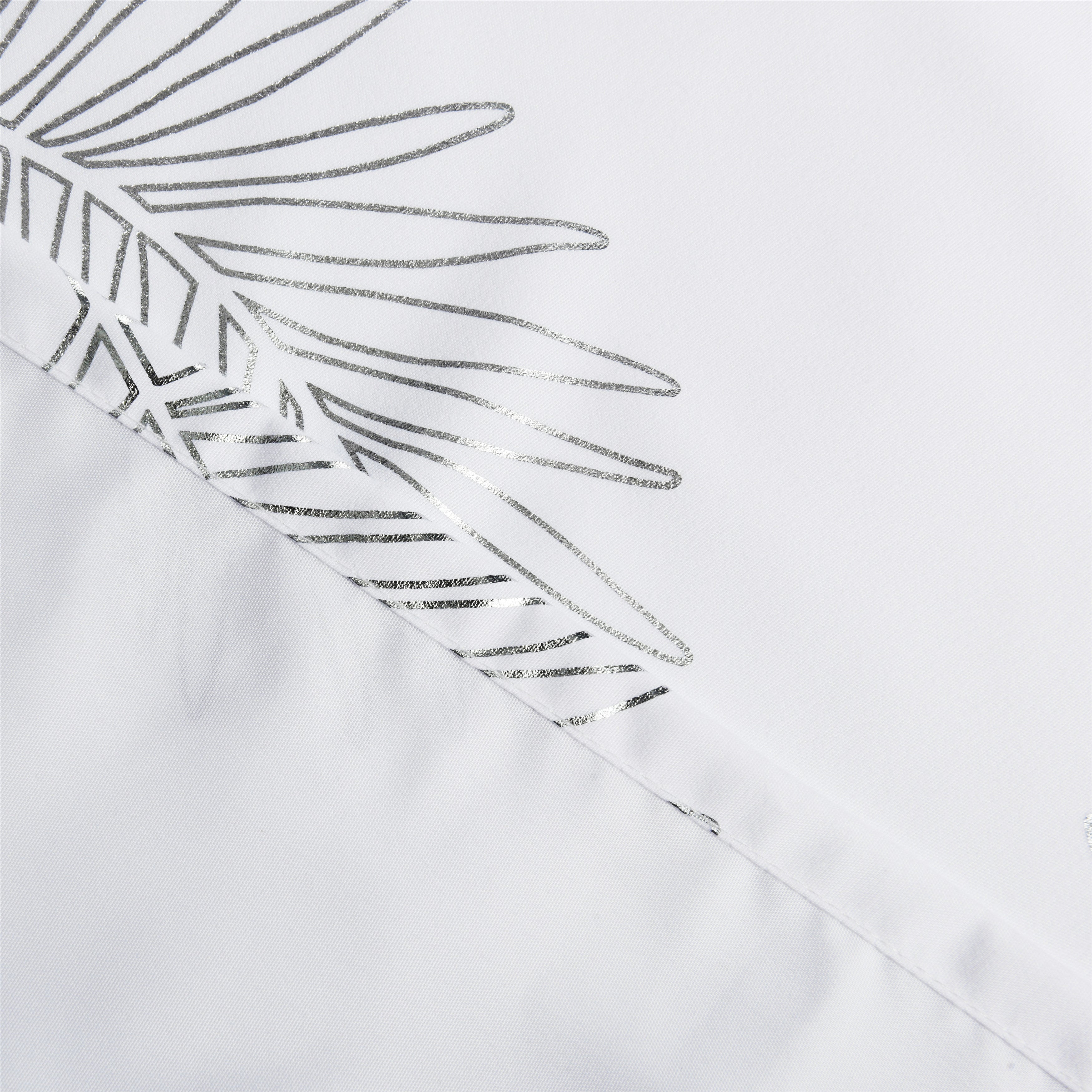 HIG Glitterr Foil Palm Tree Leaf Printed Shower Curtain, Modern Tropical Fabric Shower Curtains for Bathroom Decor, Decorative Shiny Bath Curtain, 72" x 72"