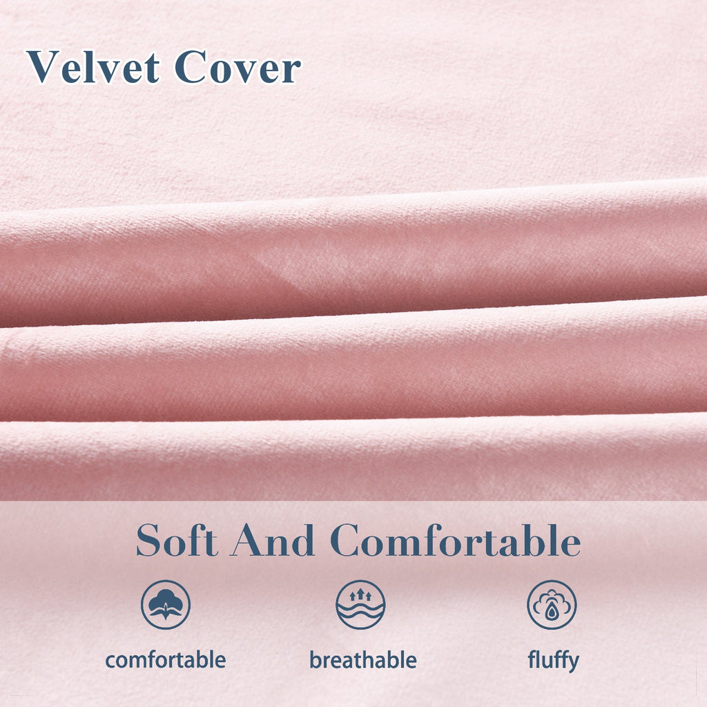 HIG Supportive Full Body Pillow for Sleeping, Decorative Large Body Pillow Insert with Removable Velvet Cover, Cuddly Long Bed Pillow for Adults Pregnant Women Side Sleeper, 20" x 54"