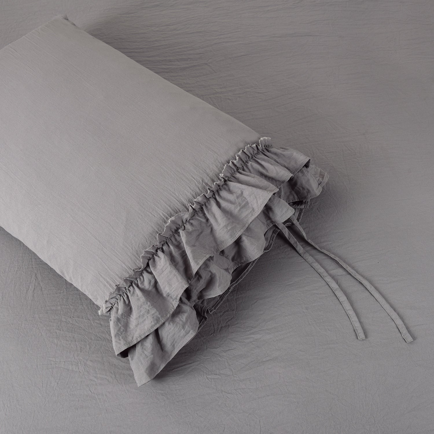 HIG 8 Piece Rustic Ruffle Comforter Set with 2 Layer of Handmade Ruffled Frindge Bed-in-A-Bag