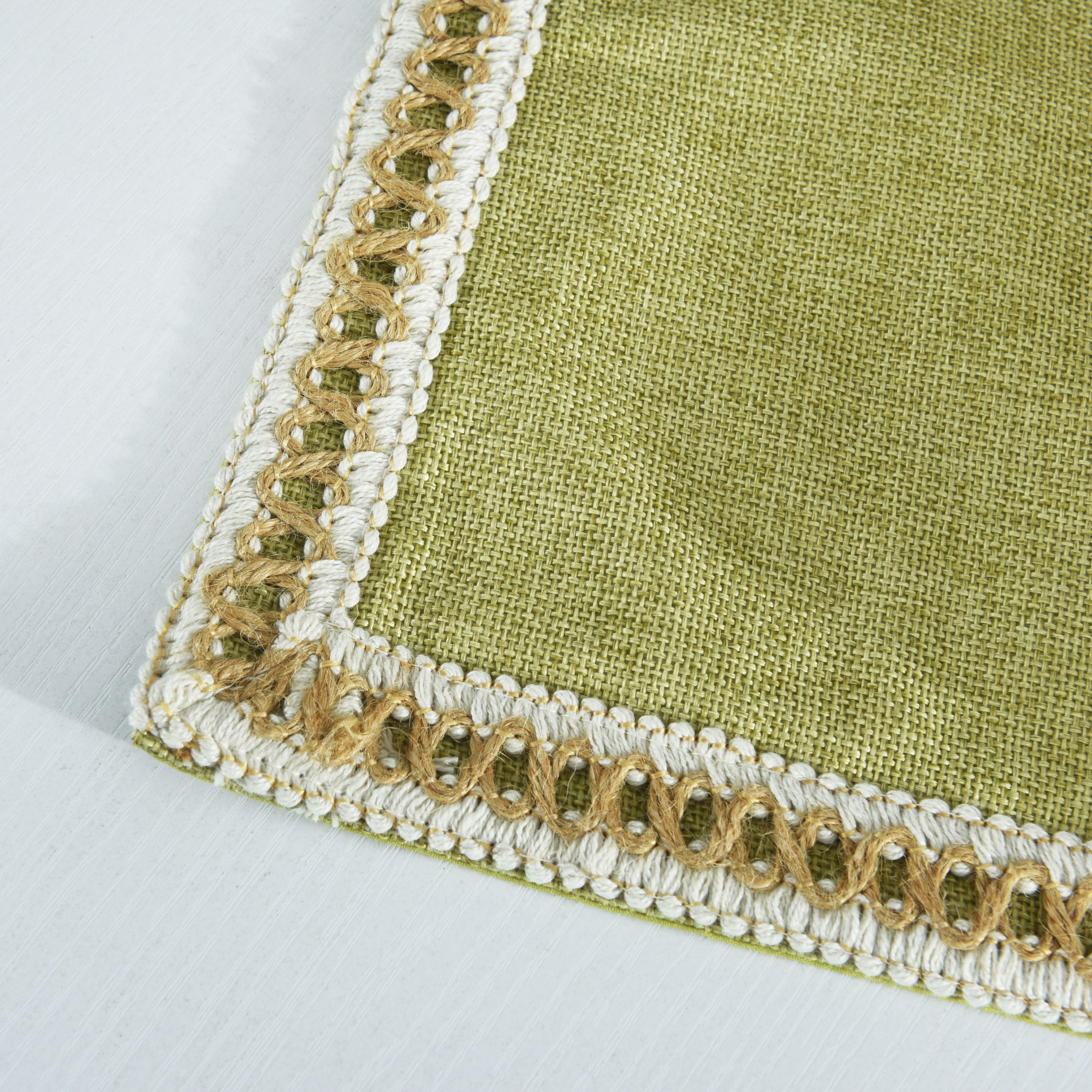 Chambray Table Runner with Lace Edge, Boho Farmhouse Table Runners 80 Inches Long for Holiday Party, Wedding and Dining Table Decor, 16x80 Inches
