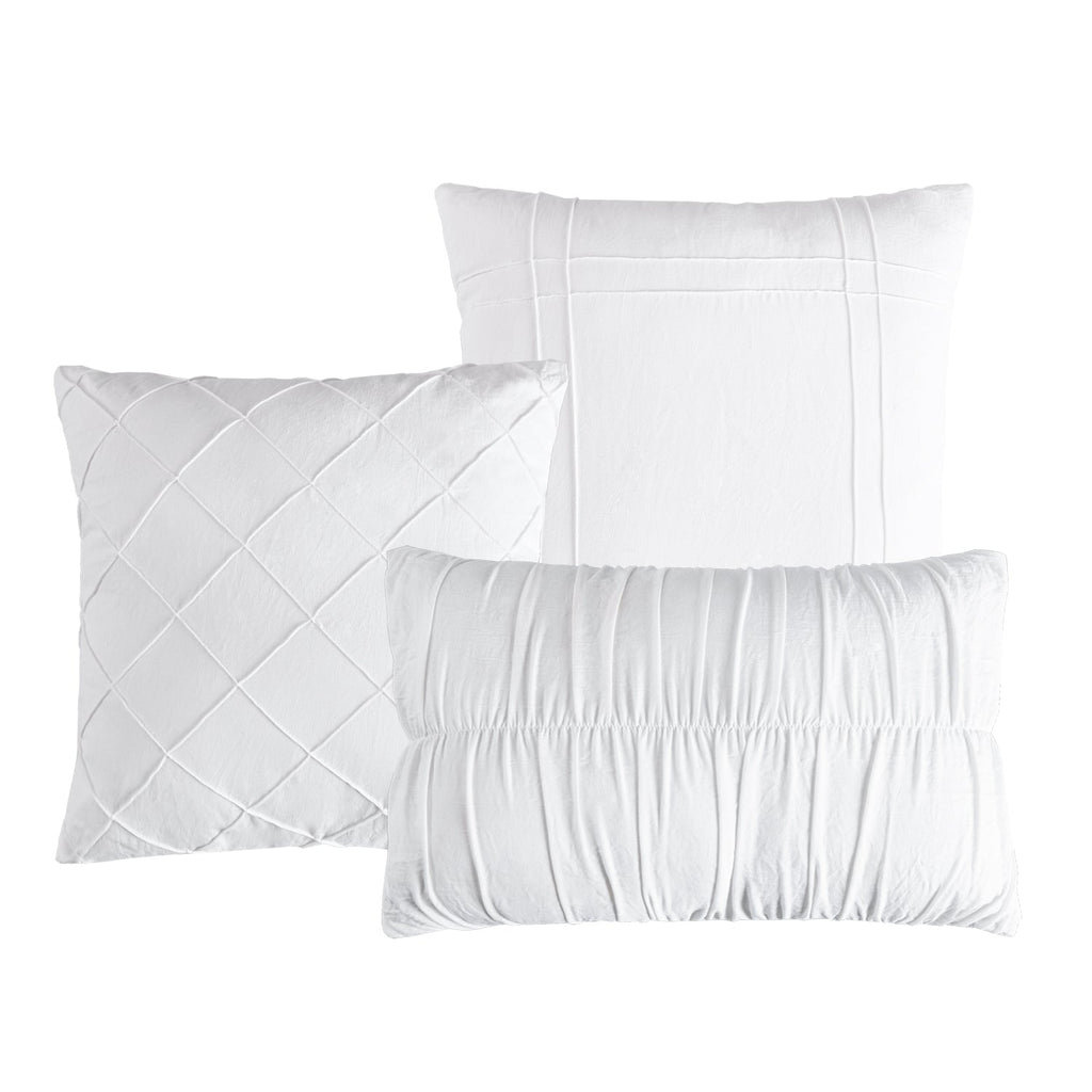HIG 8 Piece Rustic Ruffle Comforter Set with 2 Layer of Handmade Ruffled Frindge Bed-in-A-Bag